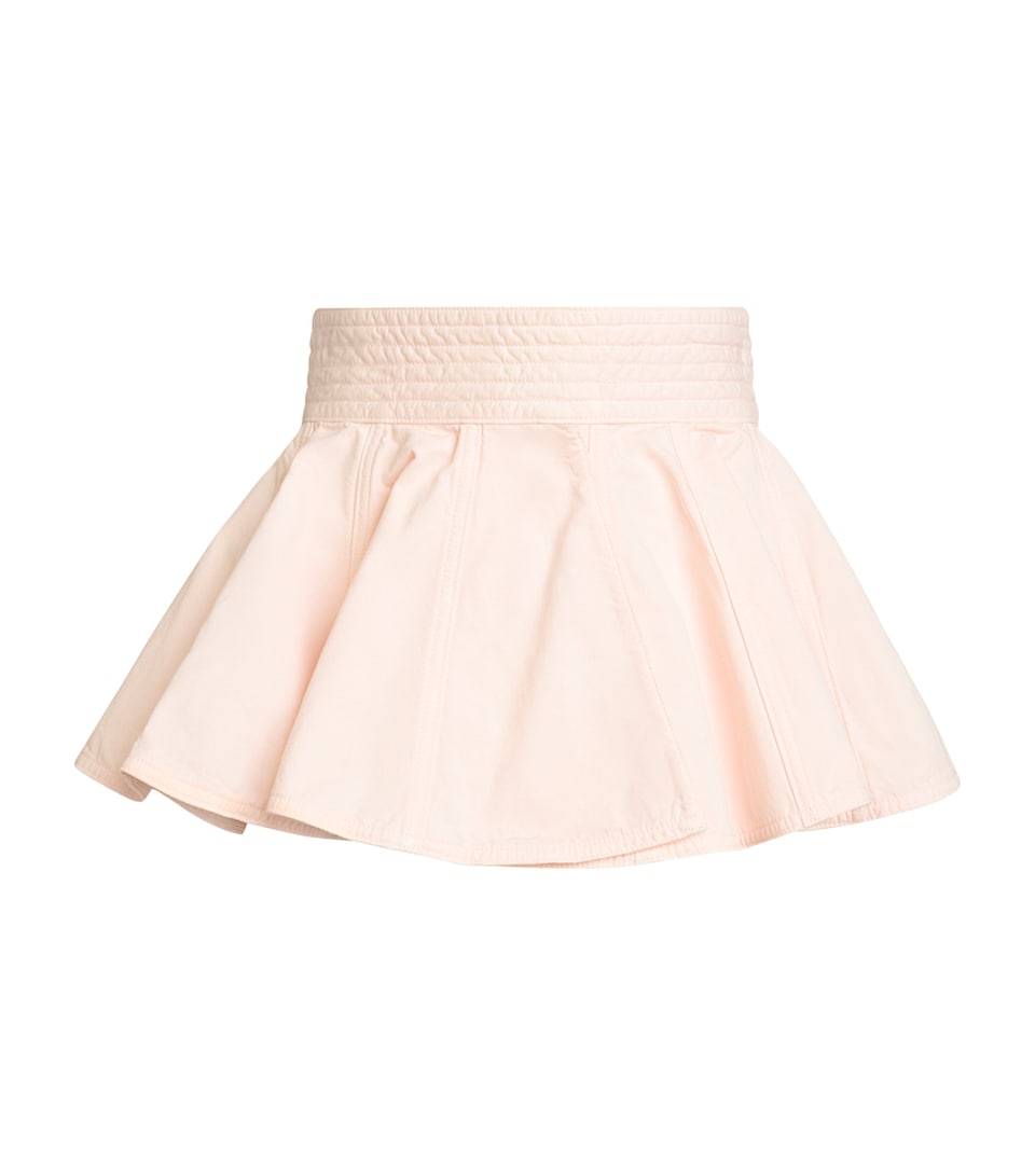 Alaïa Denim Peplum Belt Pink