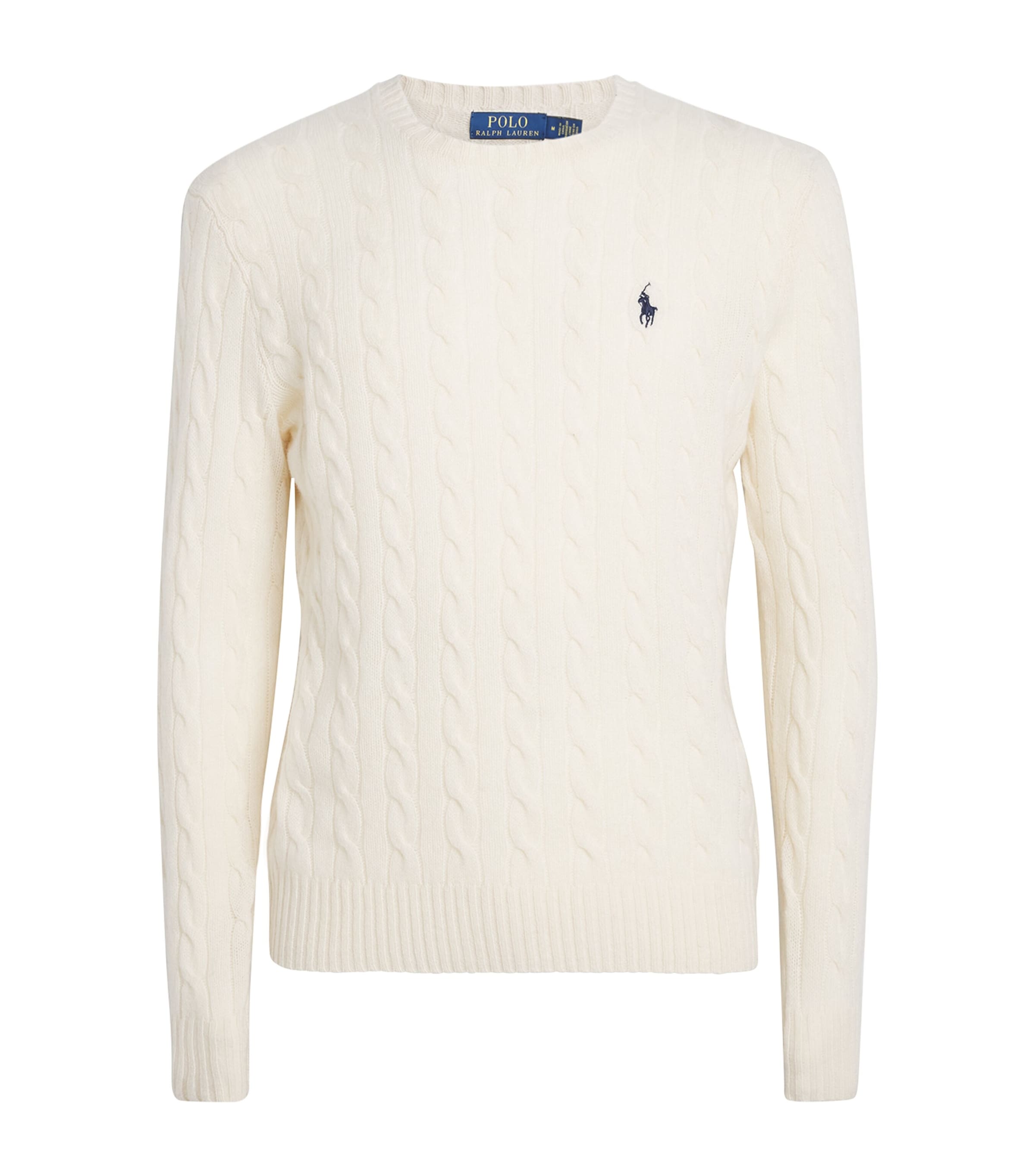 Polo Ralph Lauren Mens Wool-Cashmere Cable-Knit Sweater Andover Cream