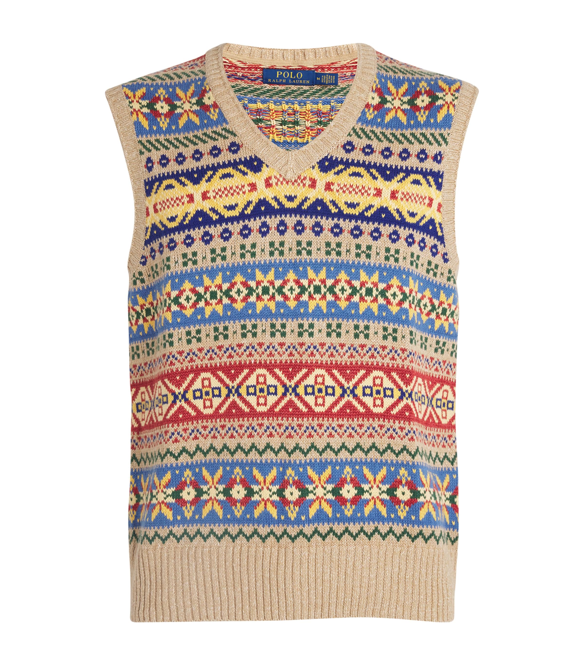 Cotton-Linen Fair Isle Sweater Vest