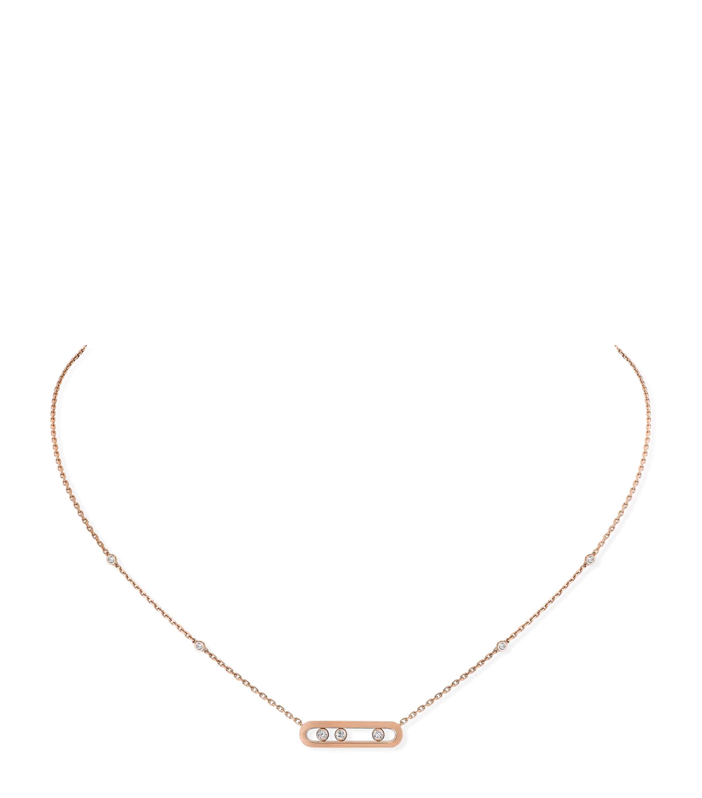 Messika Move Classique Pink Gold and Diamond Necklace Pink Gold