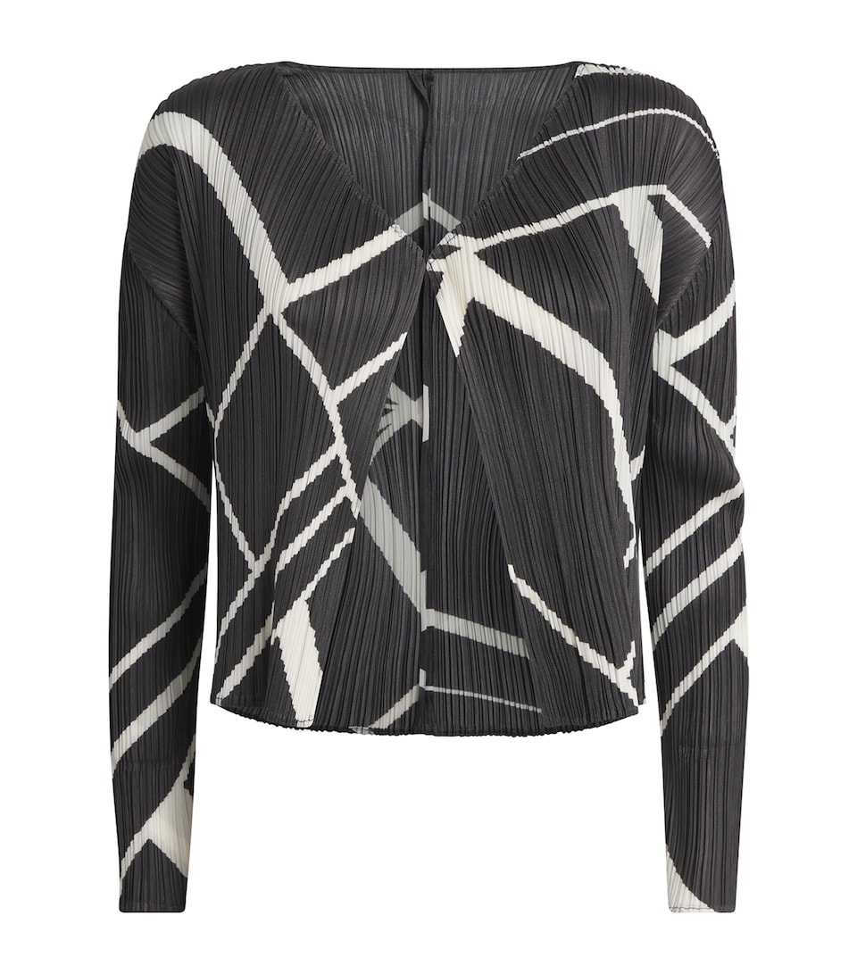 Pleats Please Issey Miyake Womens Fold Line Cardigan Charcoal