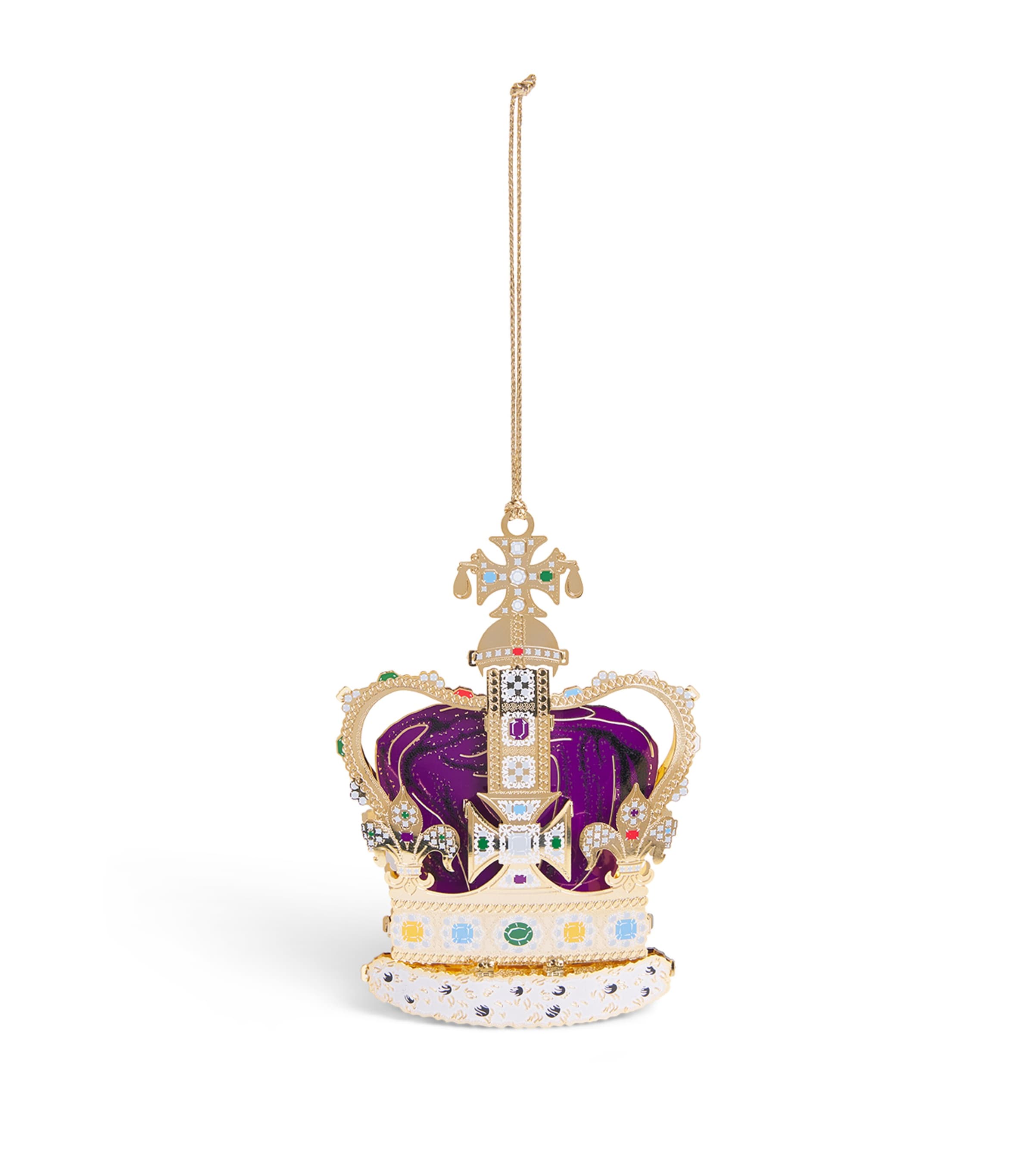 The London Christmas Company Crown Decoration Gold, Purple