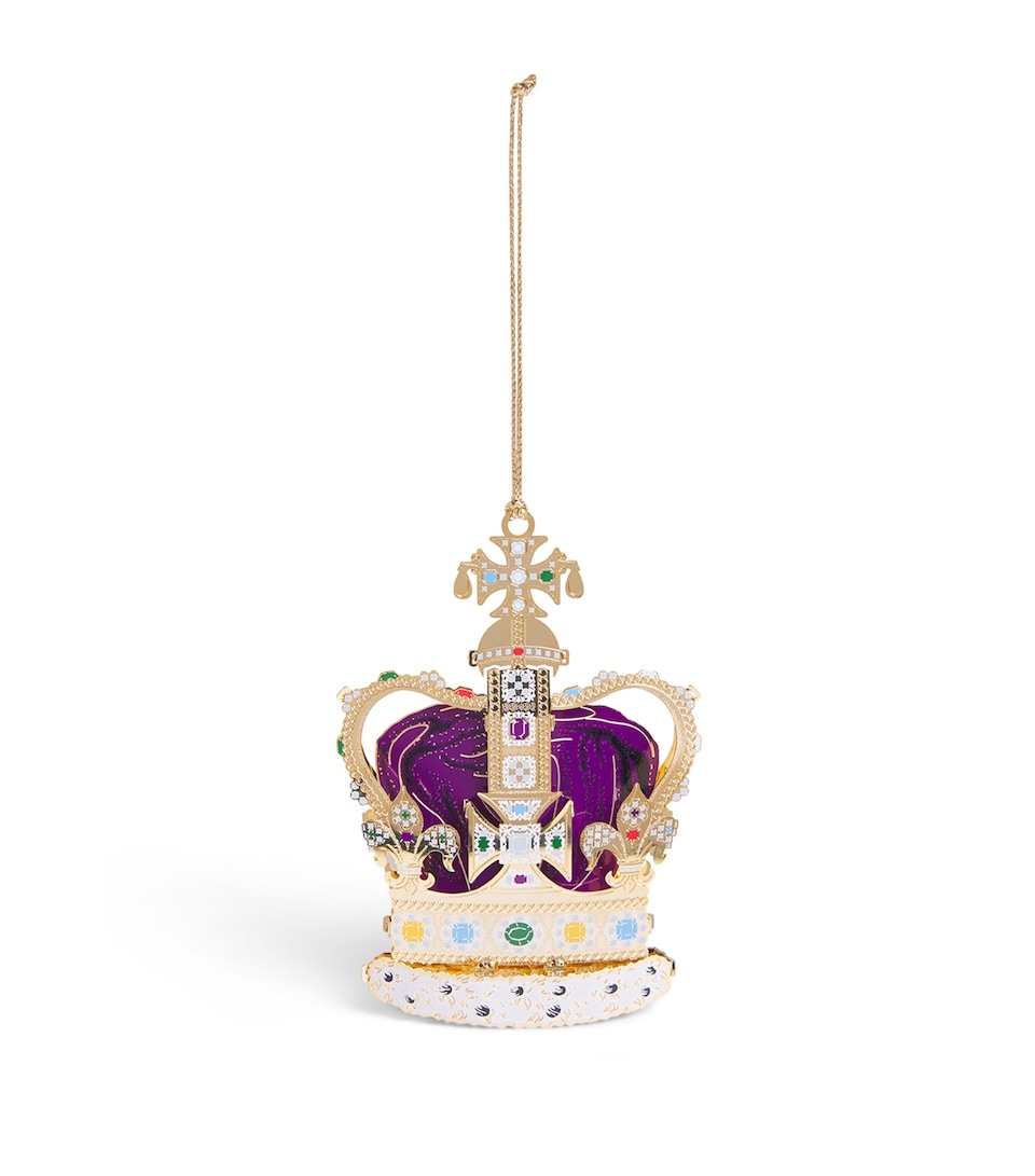The London Christmas Company Crown Decoration Gold, Purple