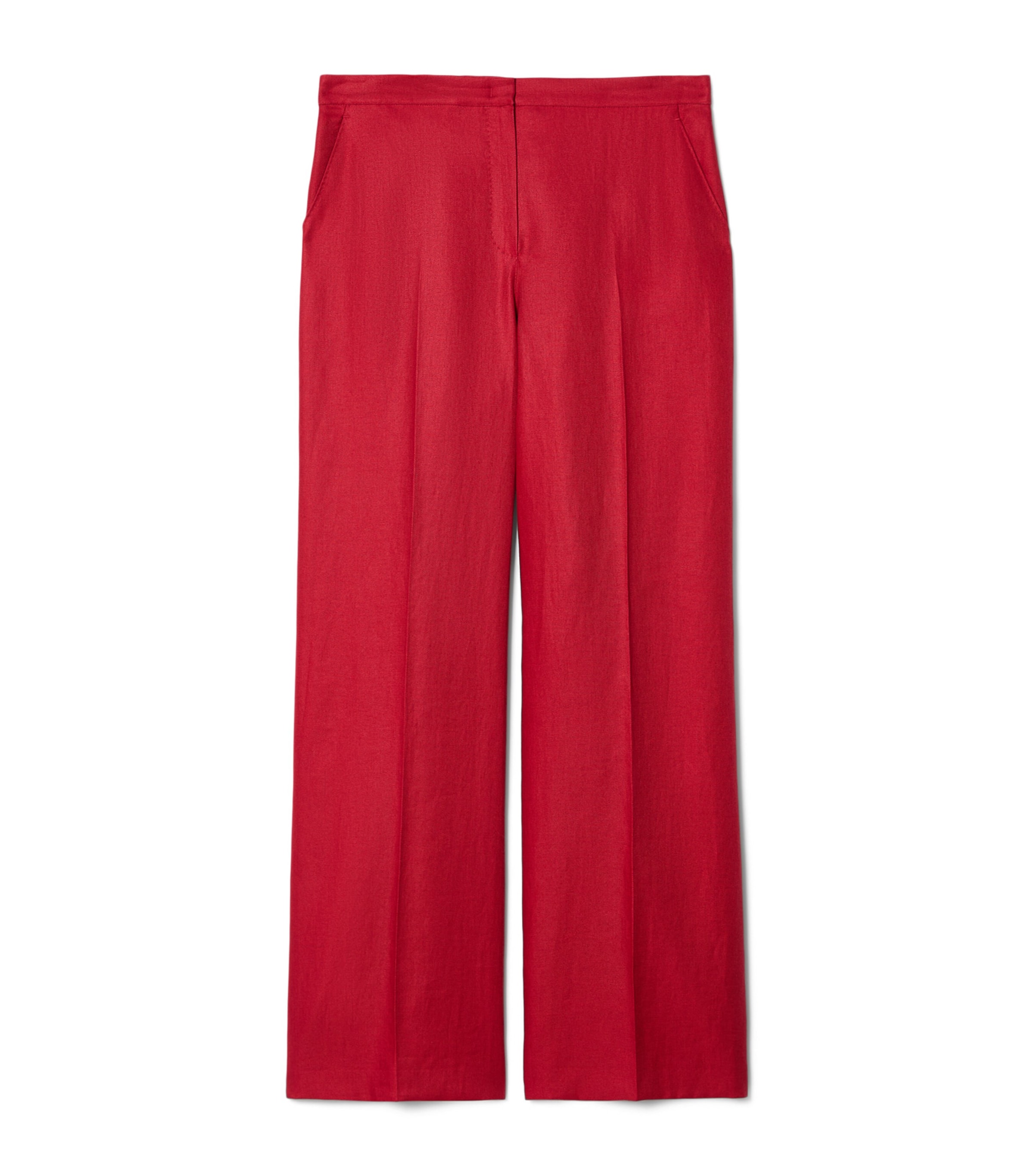 Marina Rinaldi Womens Linen Straight Trousers Cherry