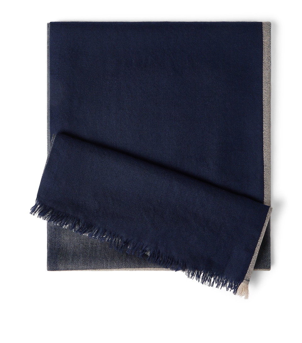 Brunello Cucinelli Cashmere-Silk Colour-Block Scarf