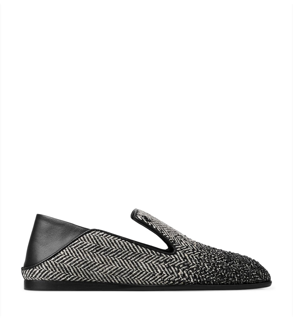 Jimmy Choo Eliot Crystal-Embellished Slippers Grey/black Mix