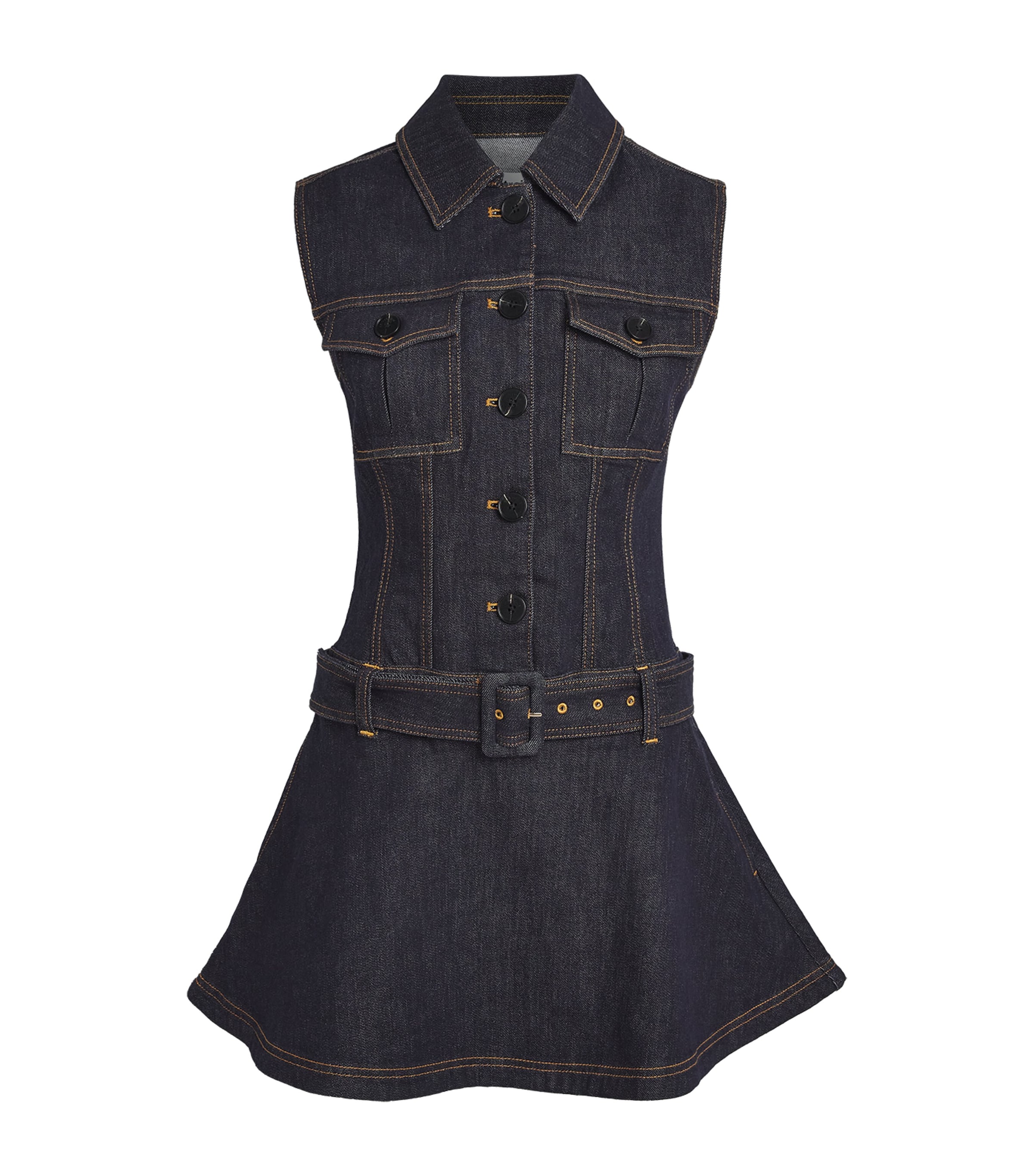 Denim Flared Mini Dress