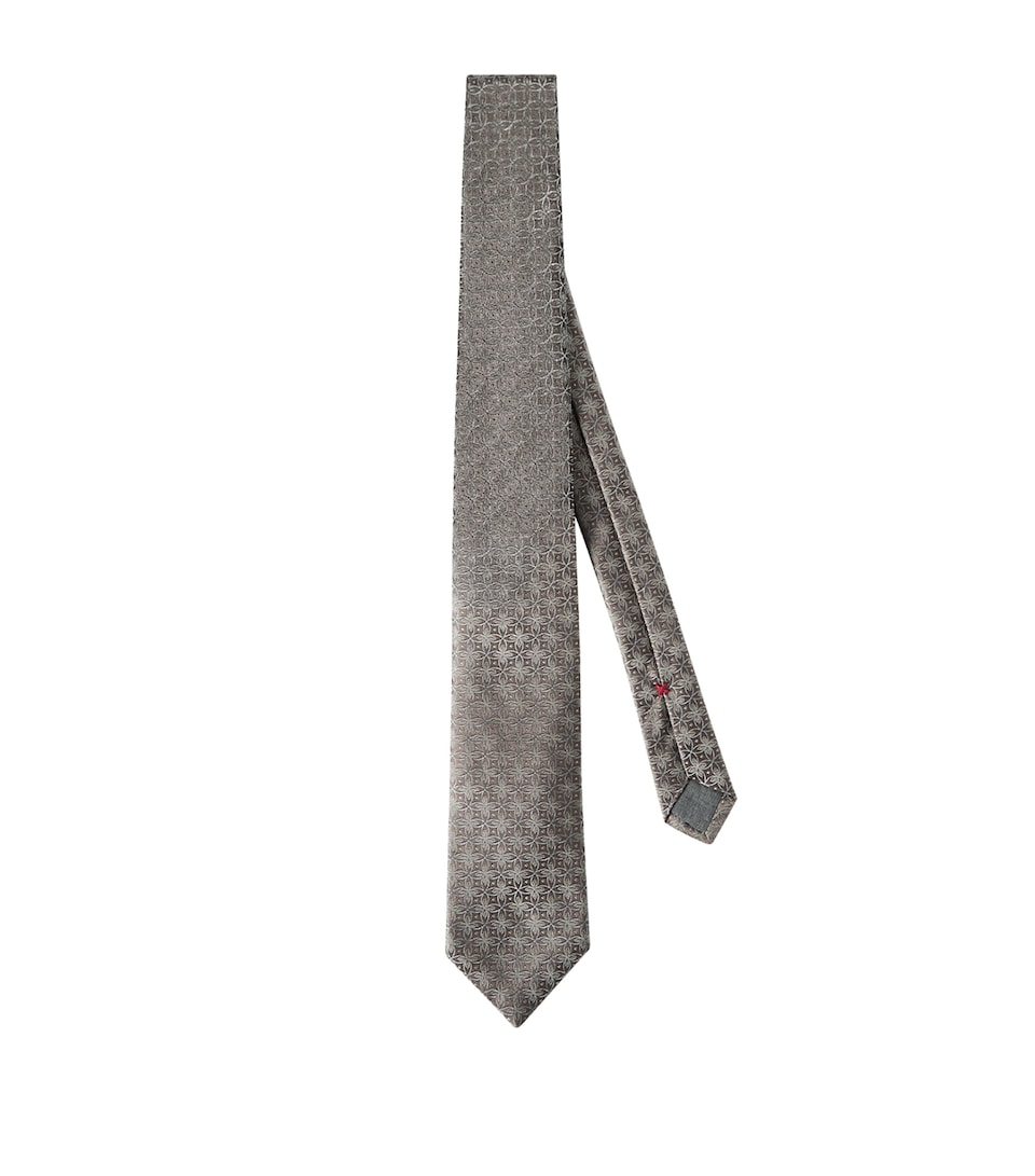 Brunello Cucinelli Silk Geometric Jacquard Tie