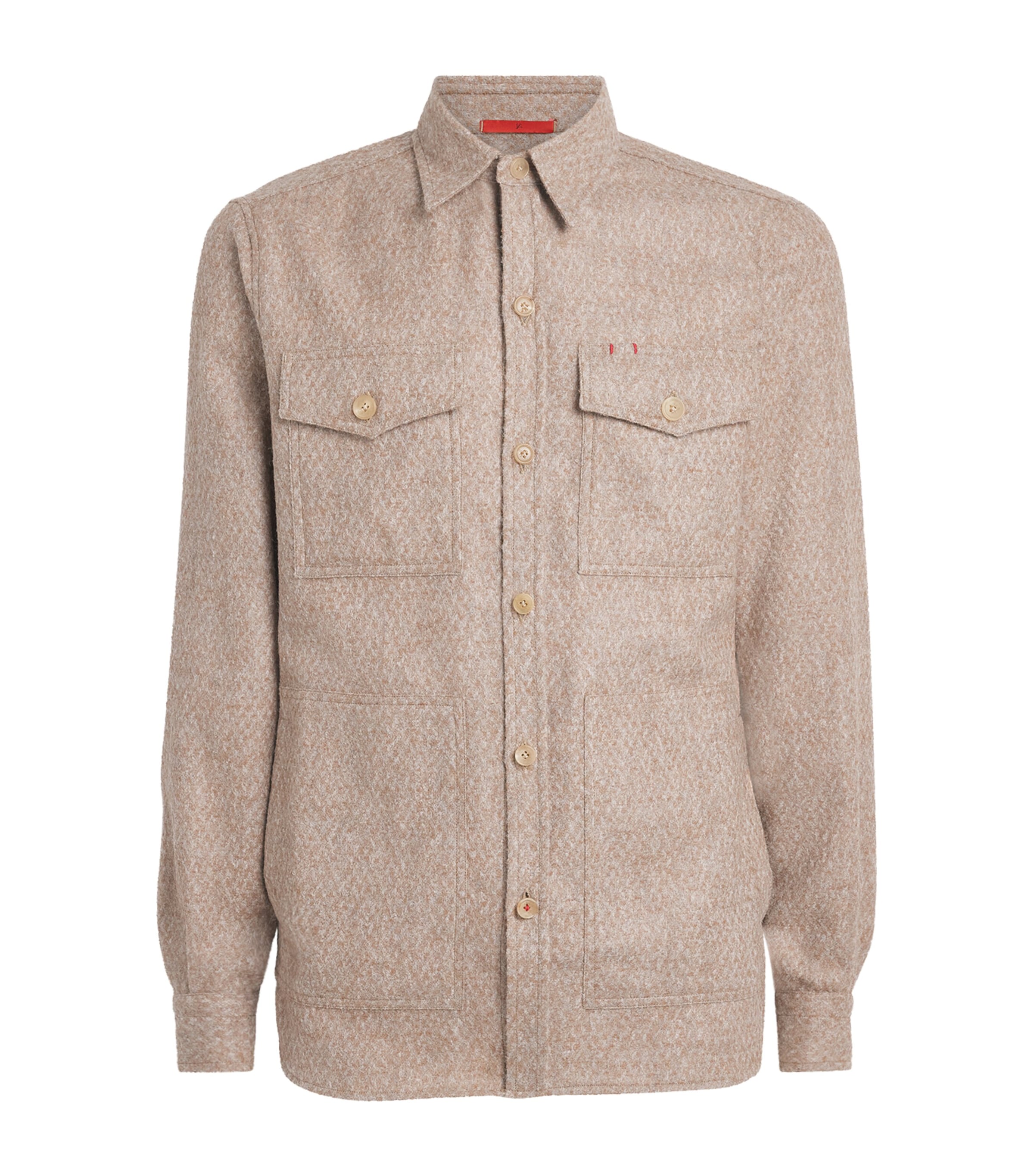 Isaia Mens Alpaca-Wool Overshirt