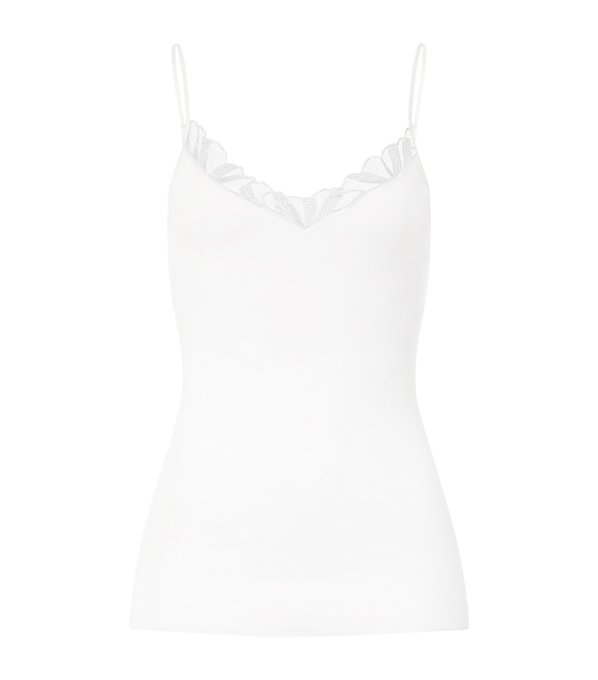 Hanro Womens Cotton Rosaria Tank Top Off White