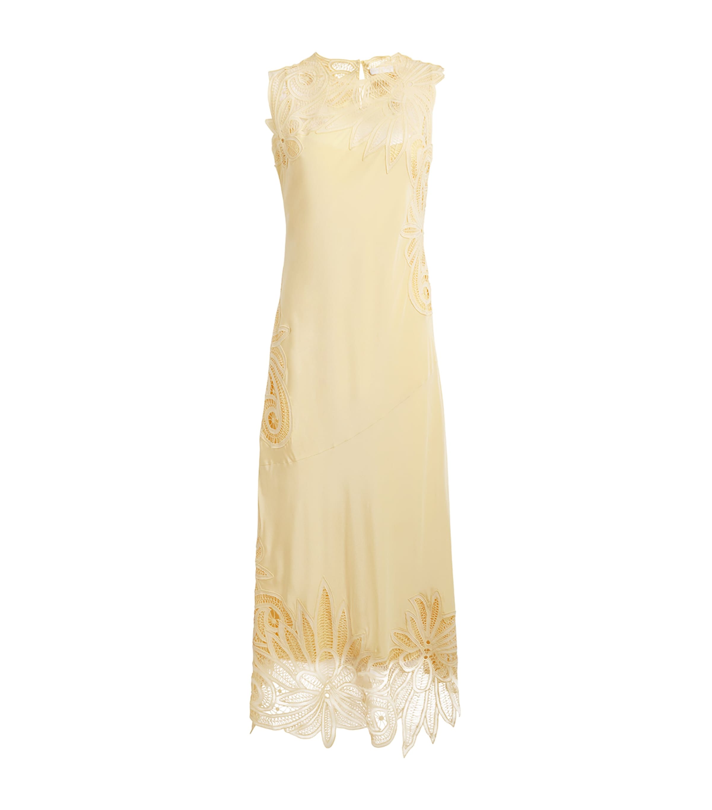 Ulla Johnson Womens Silk Lace Appliqué Idra Maxi Dress Dandelion