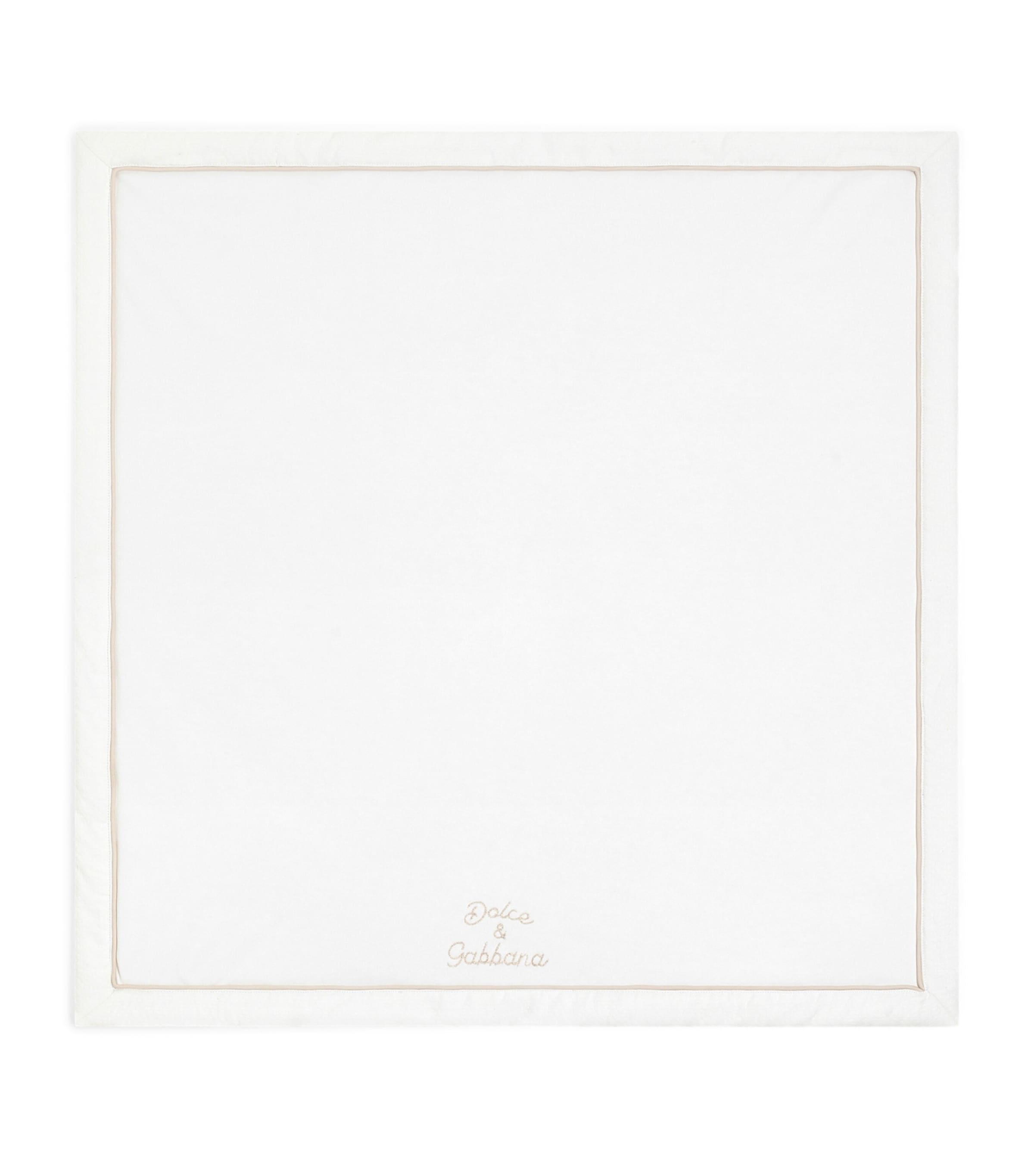 Dolce&Gabbana Kids Cotton-Linen Embroidered Blanket White