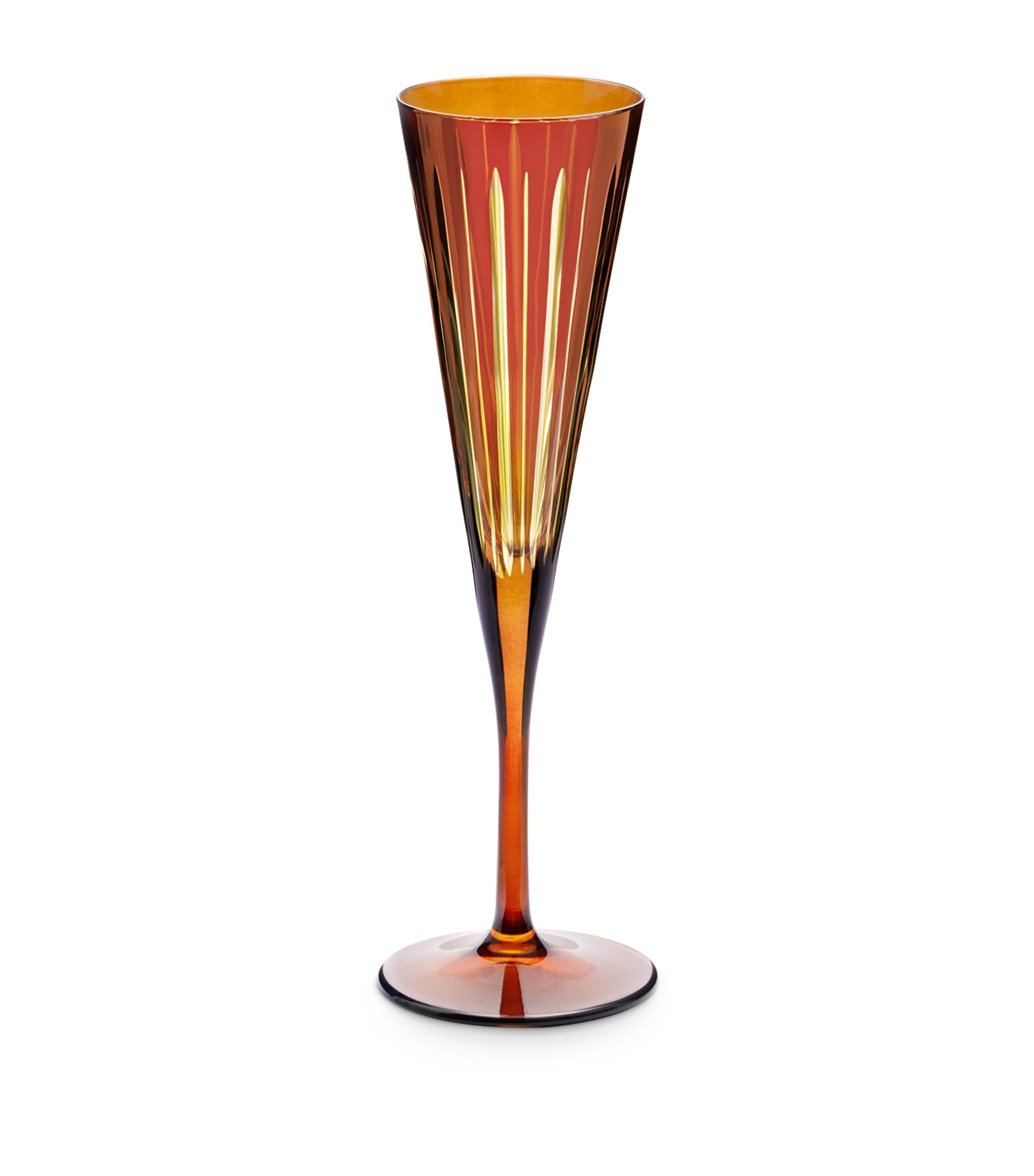 L'Objet Prism Champagne Flutes (Set of 4) Amber