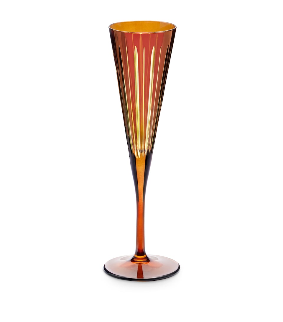 L'Objet Prism Champagne Flutes (Set of 4) Amber