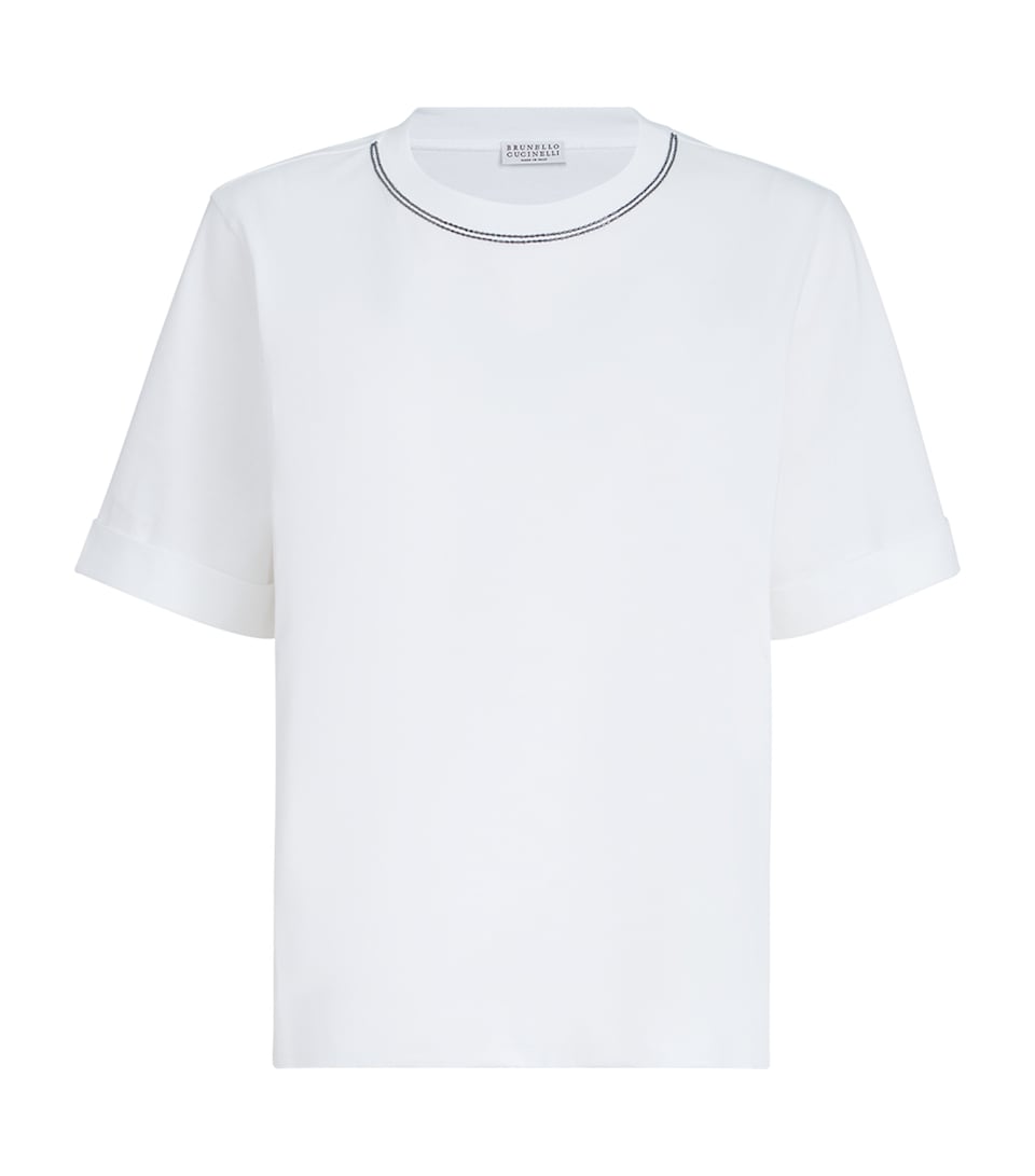 Cotton Beaded T-Shirt