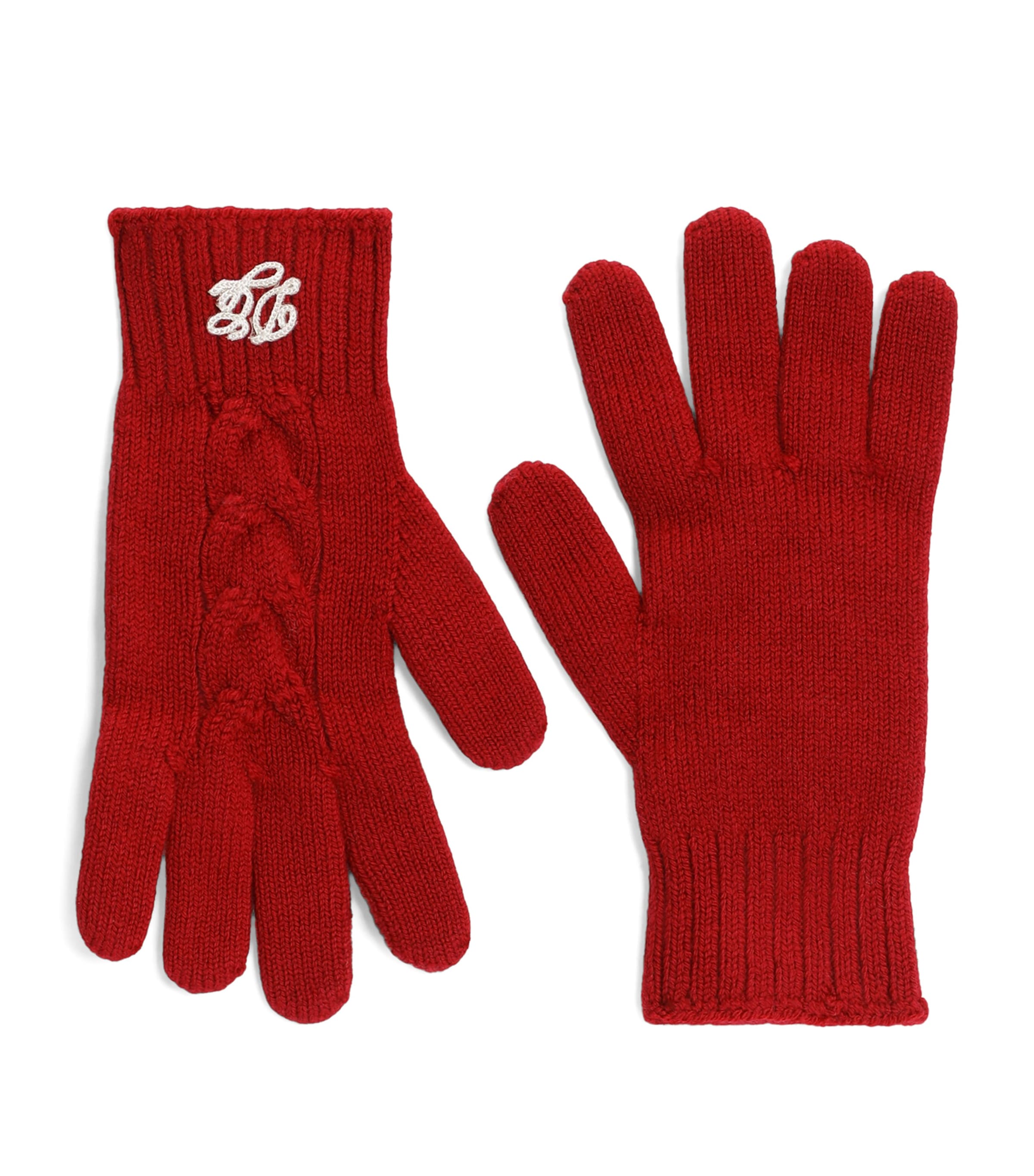 Dolce&Gabbana Kids Virgin Wool  Knitted Gloves Bright Red