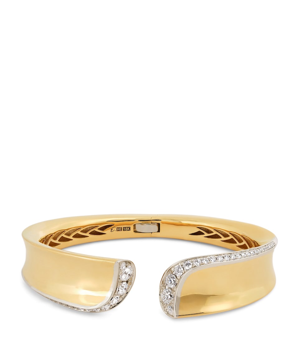 Yellow Gold and Diamond Margareta Bangle