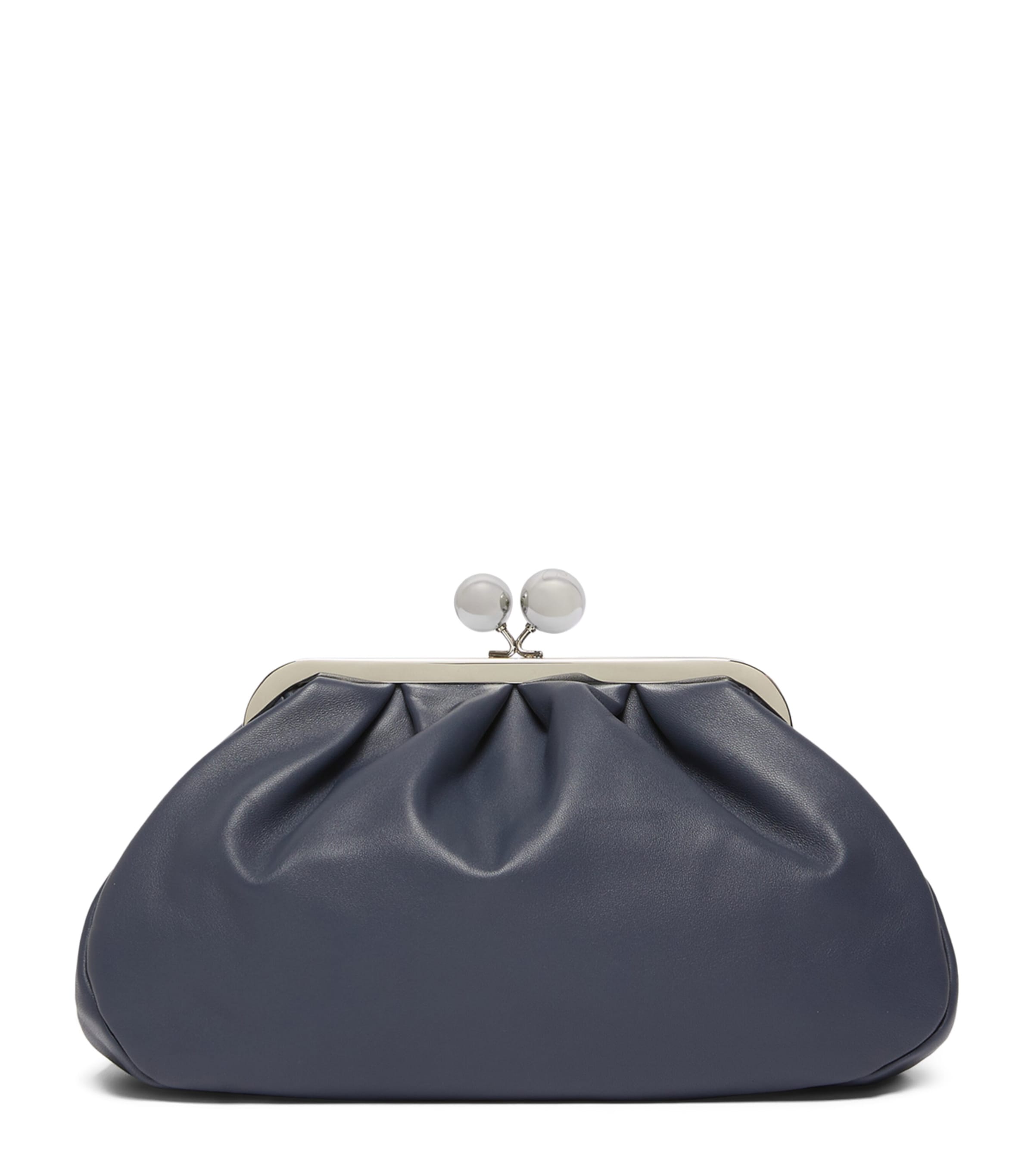 Weekend Max Mara Medium Leather Pasticcino Clutch Bag Ultramarine