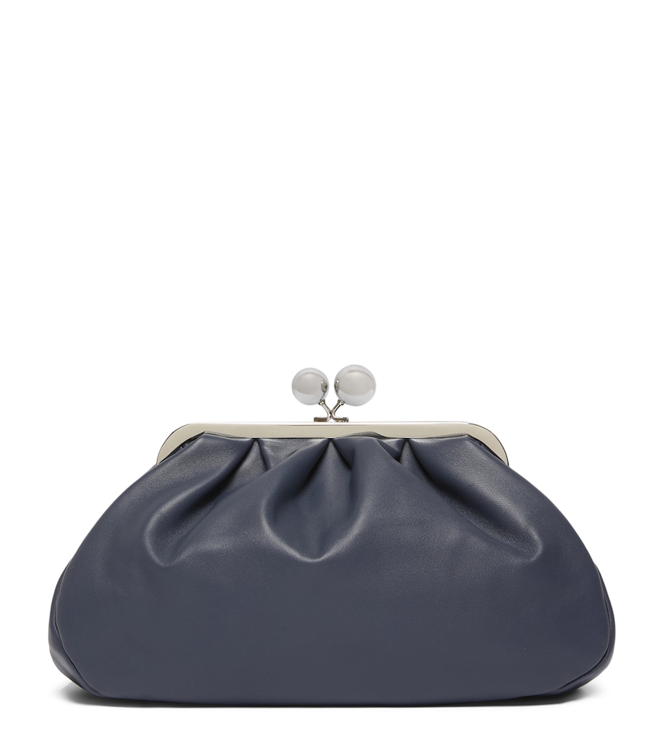 Weekend Max Mara Medium Leather Pasticcino Clutch Bag Ultramarine