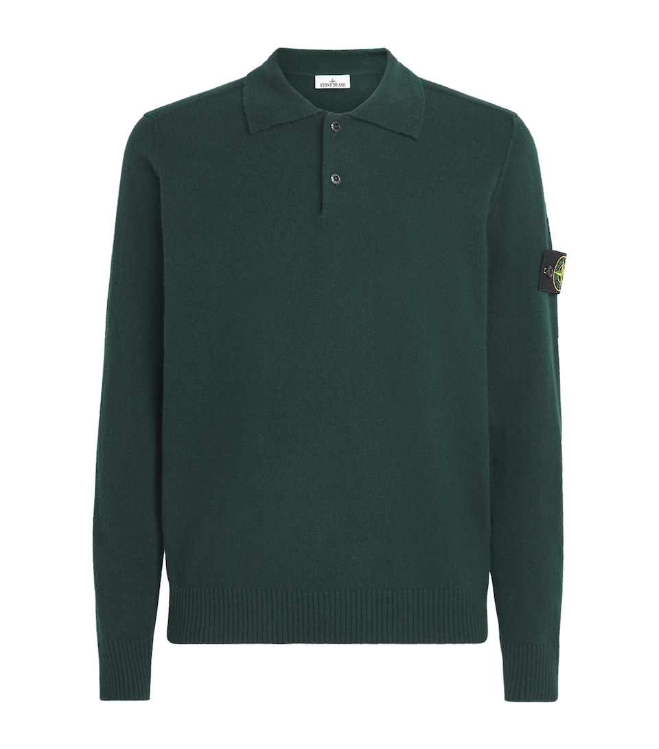 Stone Island Mens Wool Compass Polo Sweater