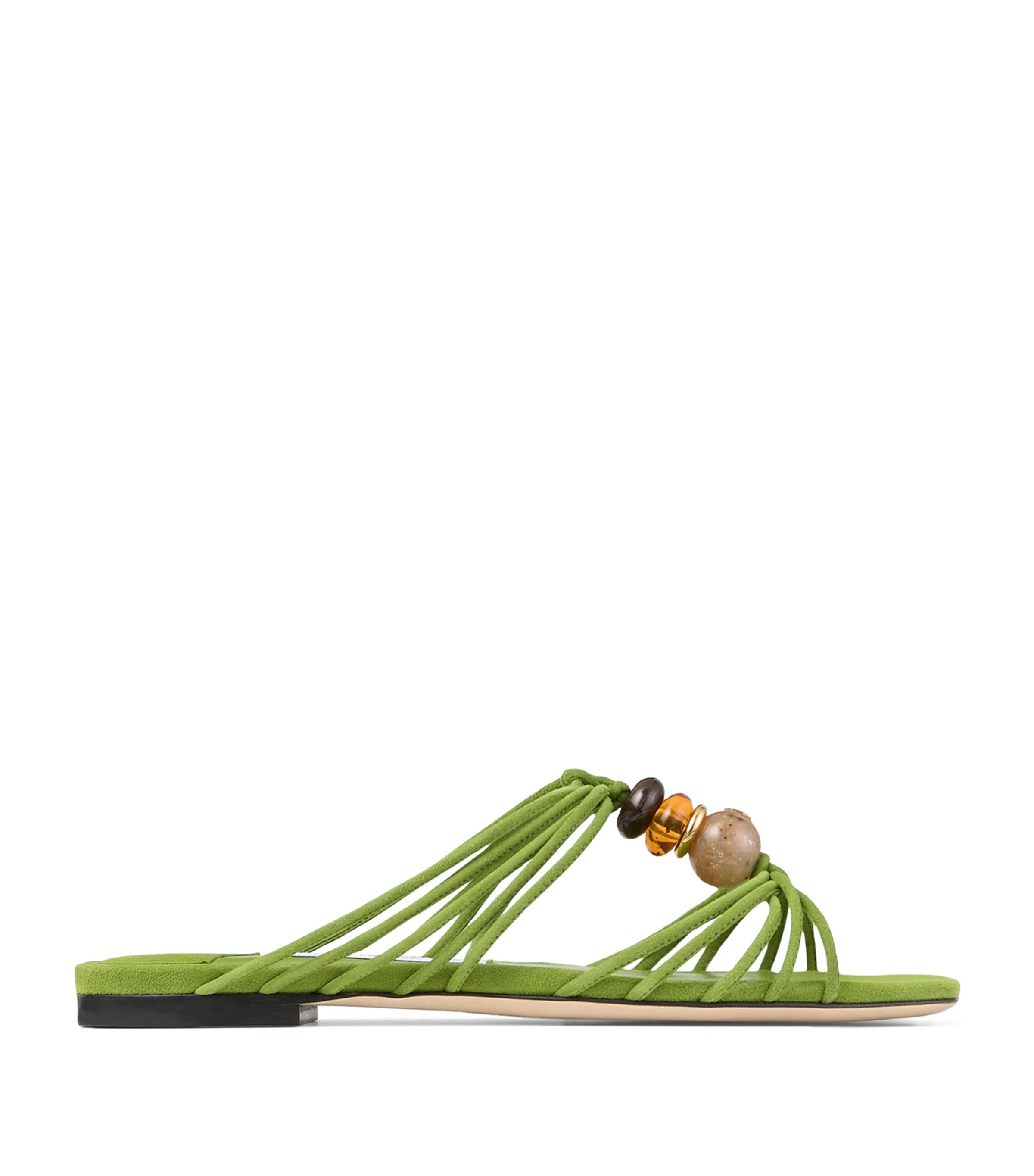 Jimmy Choo Lova Leather Flat Sandals Clover Mix