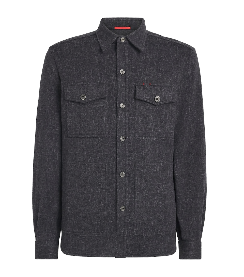 Isaia Mens Wool Overshirt