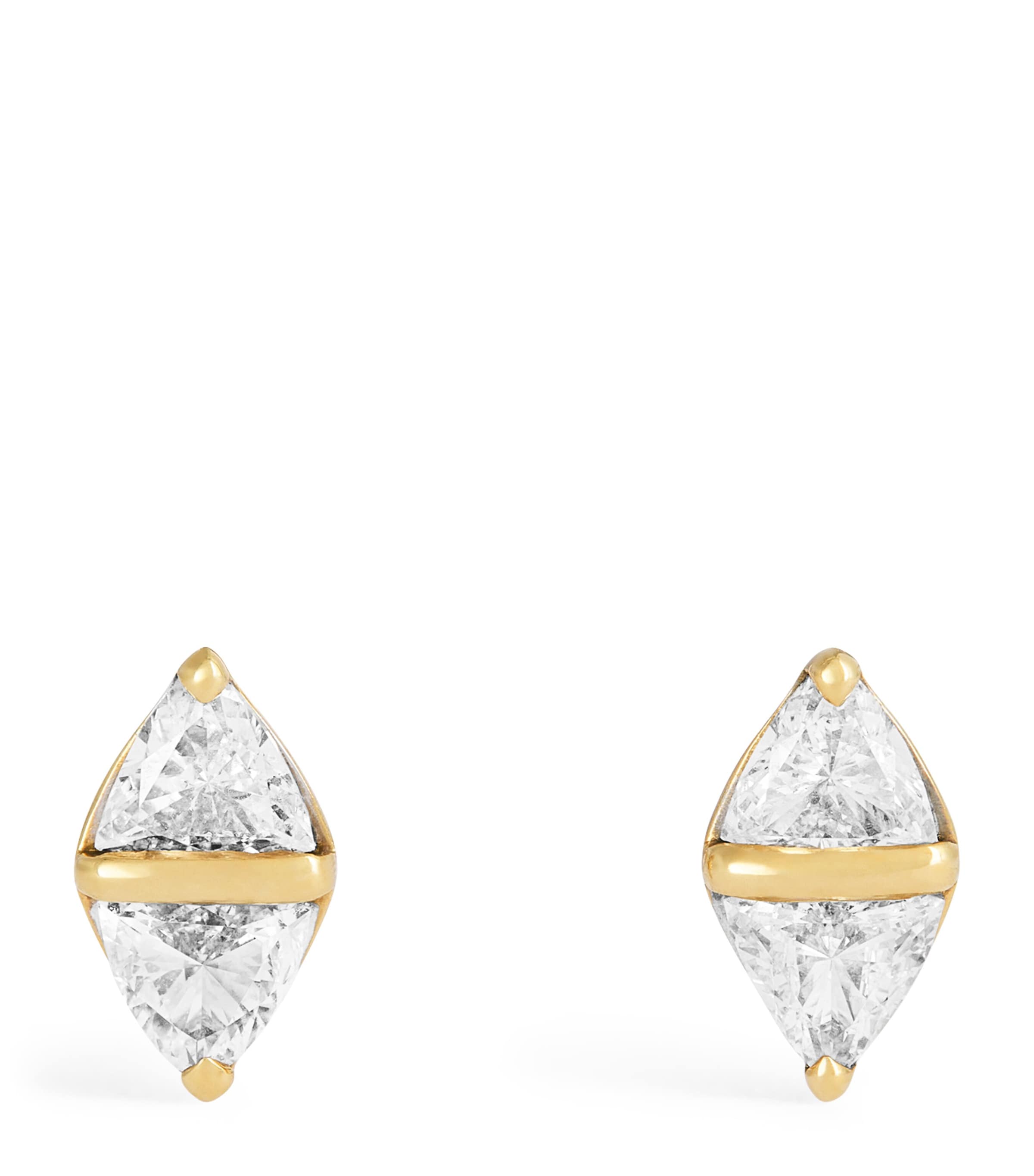 Yellow Gold and Diamond Tilly Stud Earrings