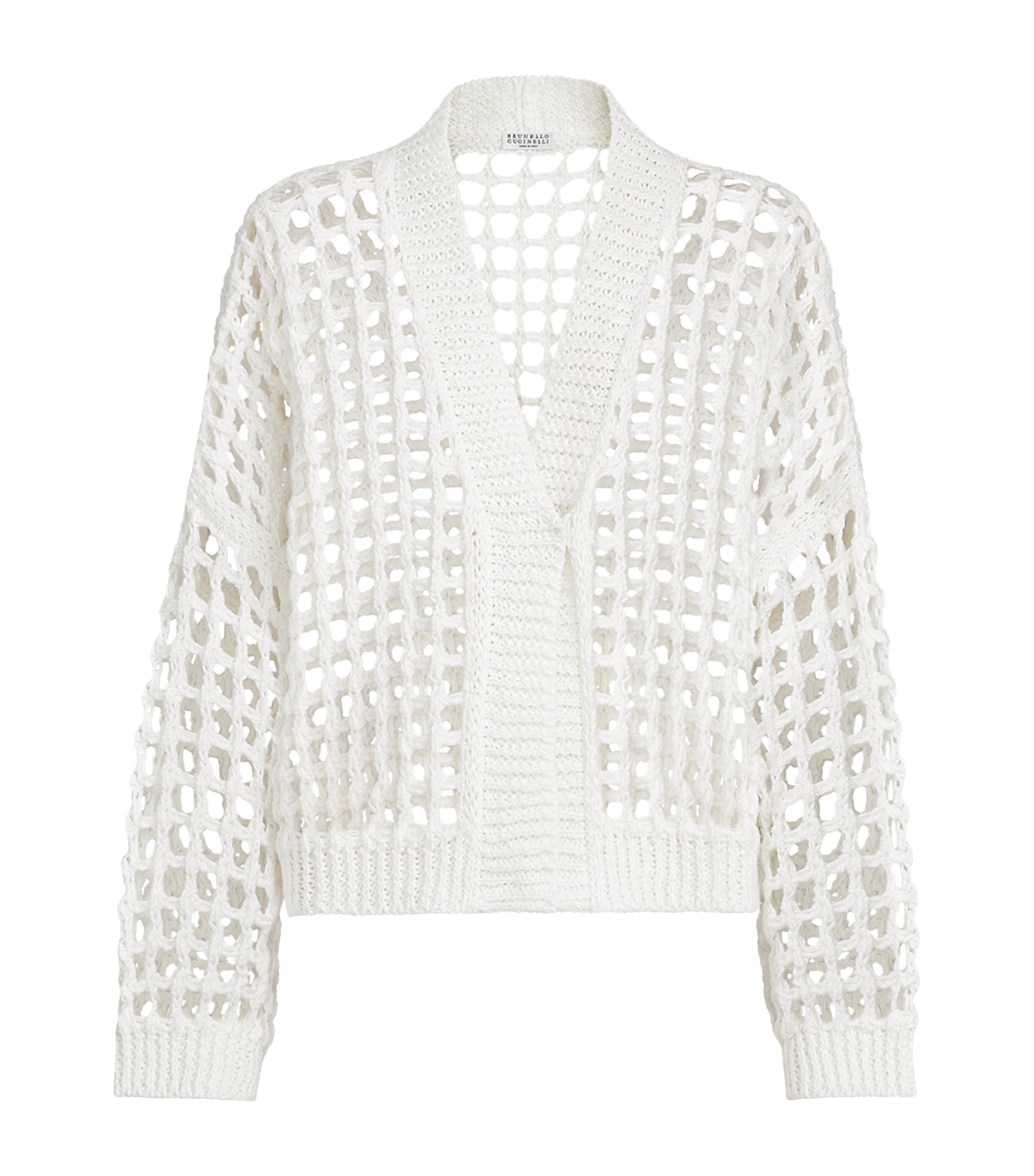 Brunello Cucinelli Womens Jute-Cotton-Blend Cardigan
