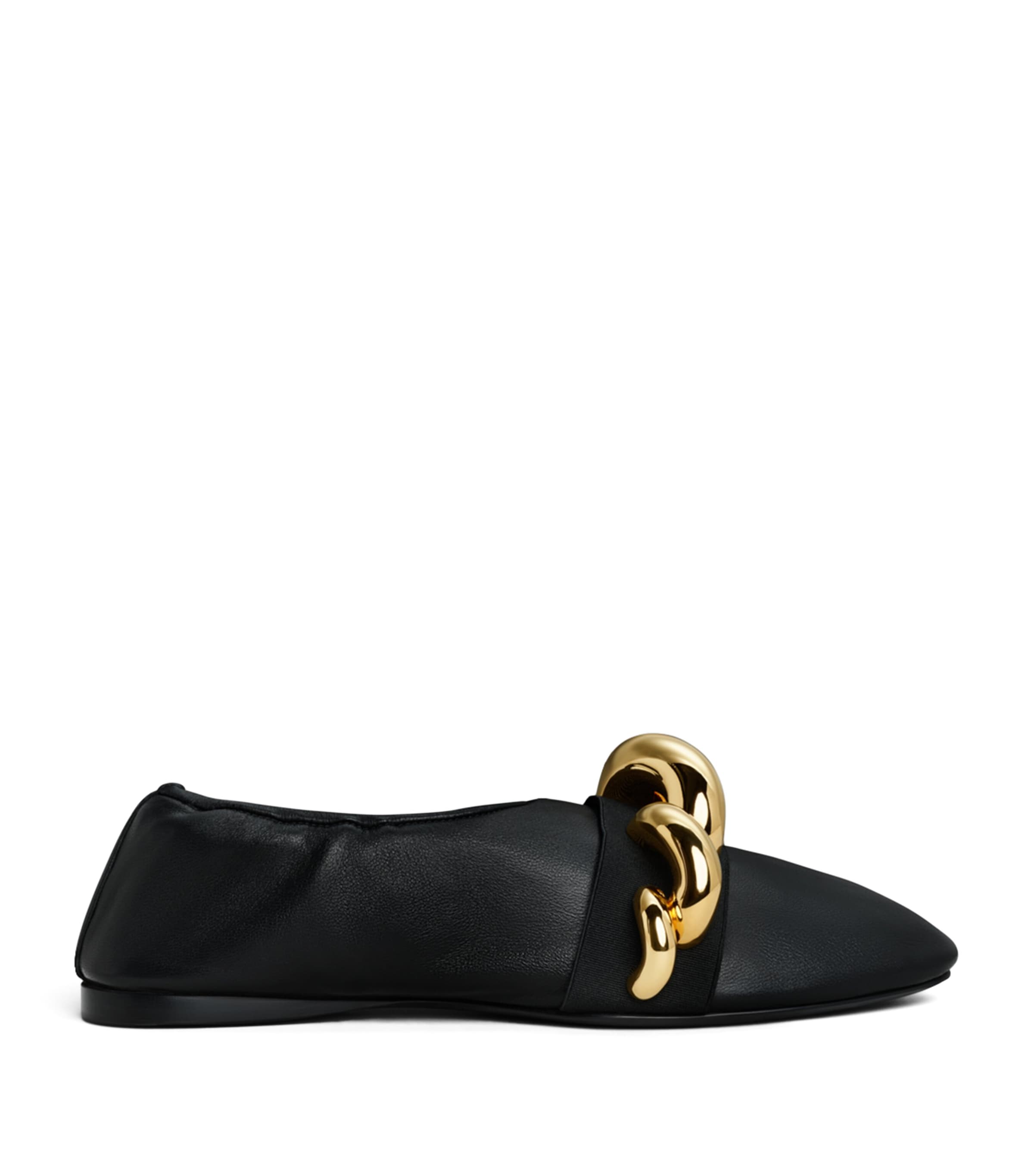 Alaïa Leather Jewelled Ballet Flats Noir