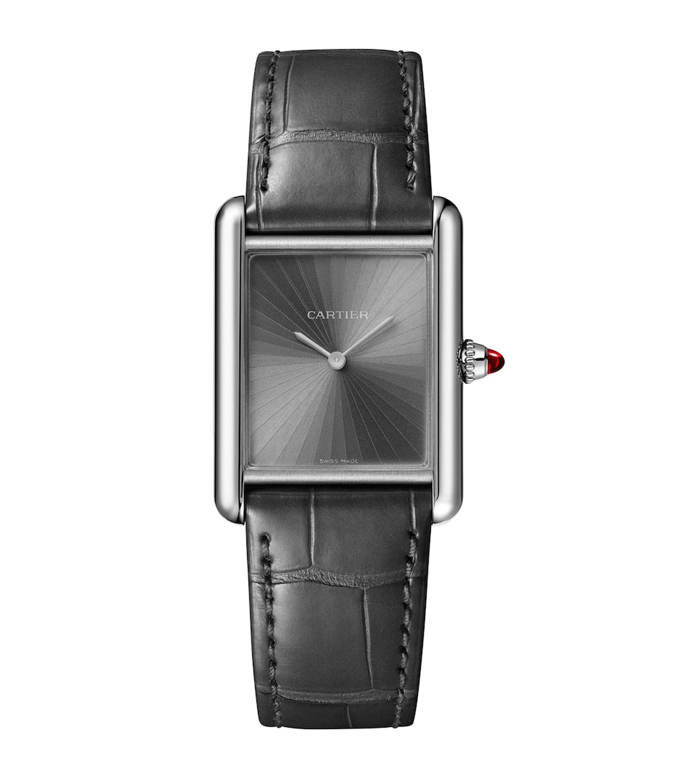 Large Platinum Tank Louis Cartier Watch 25.5mm