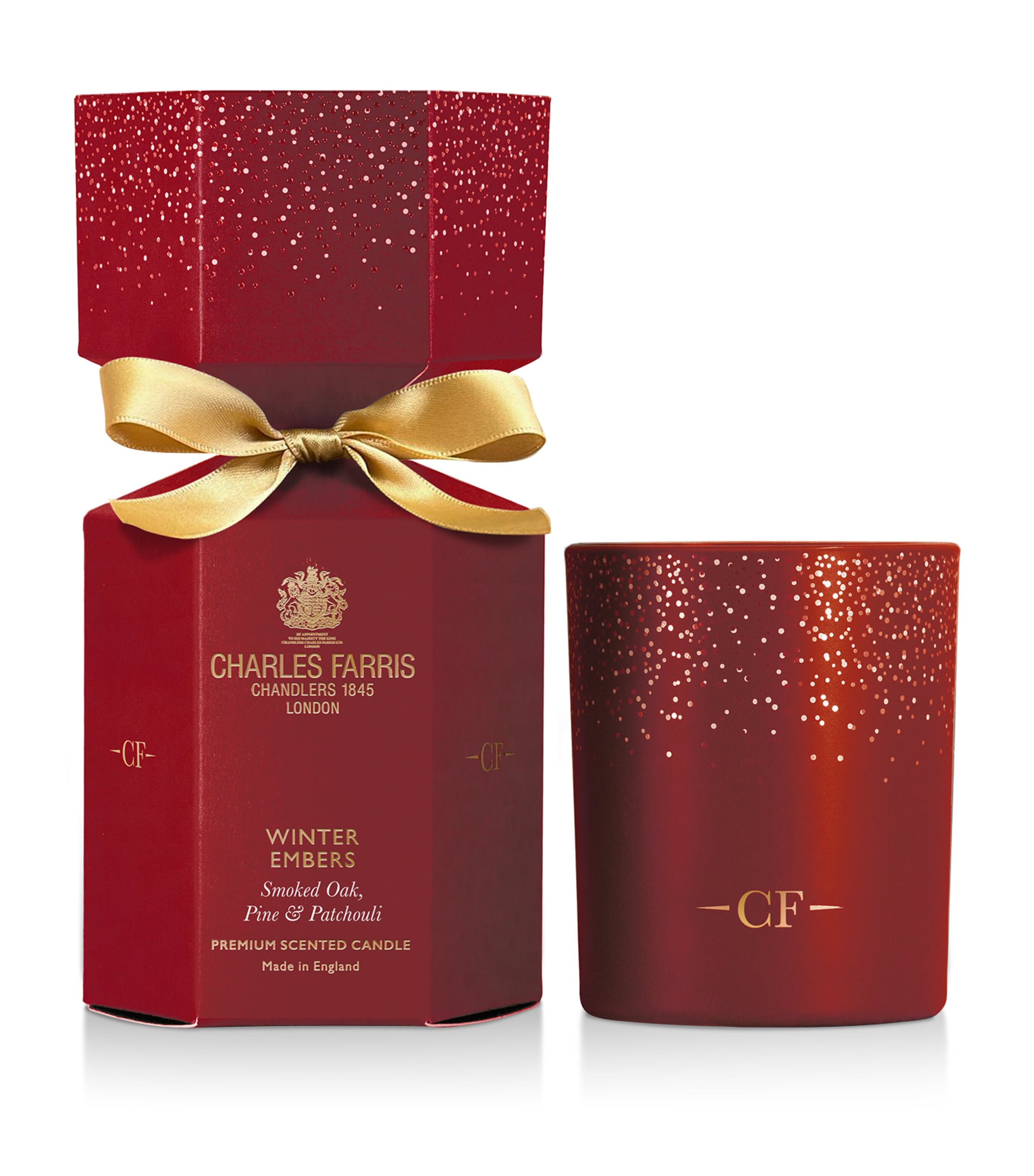 Charles Farris Winter Embers Candle in Christmas Cracker (185g) Red