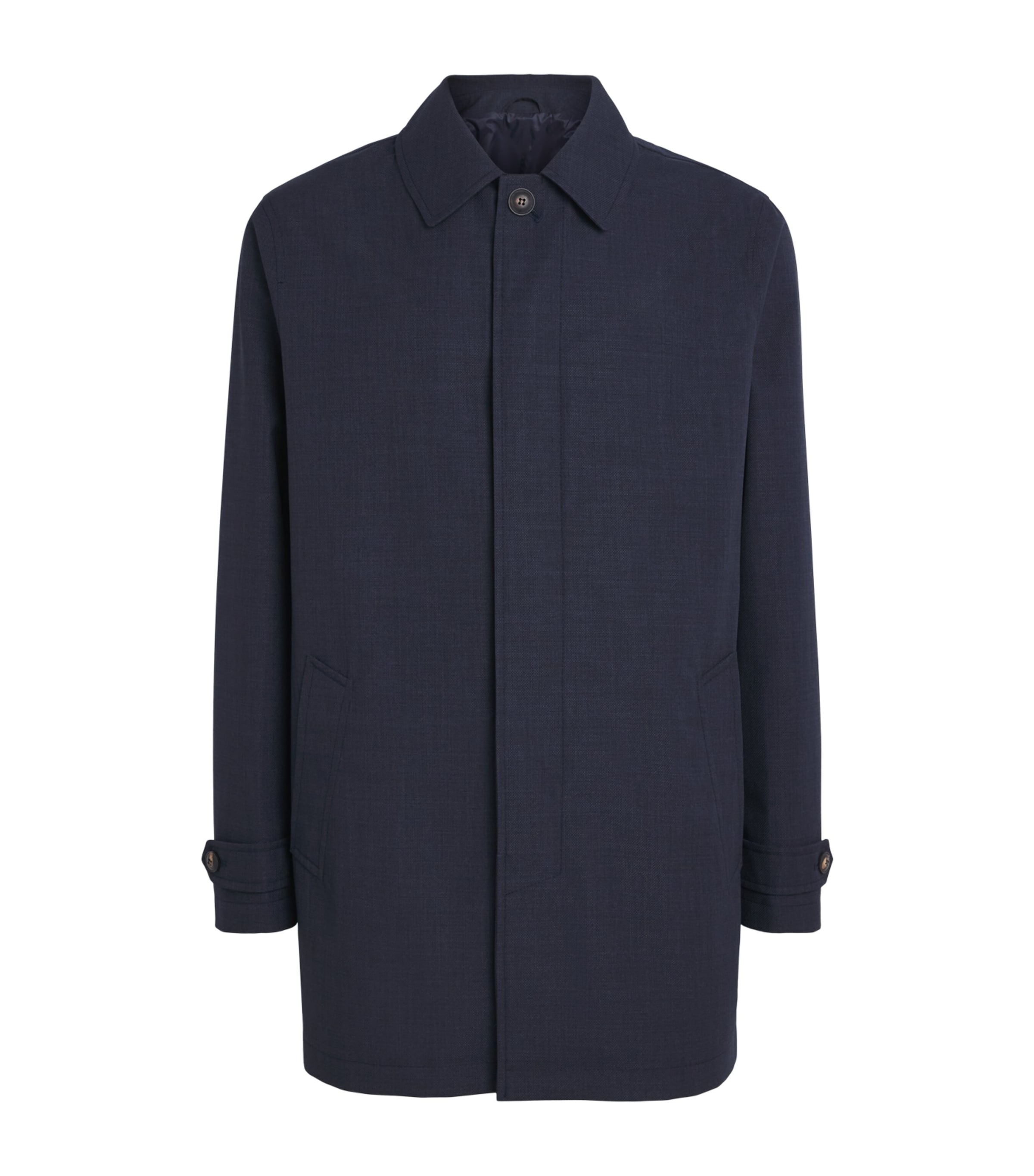 Pal Zileri Mens Water-Repellent Car Coat Blue Navy