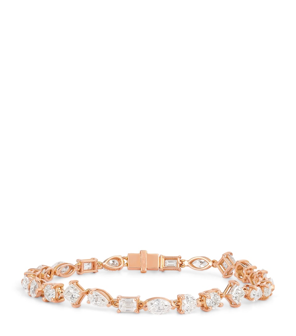 Rose Gold and Mixed Diamond Tennis Bracelet