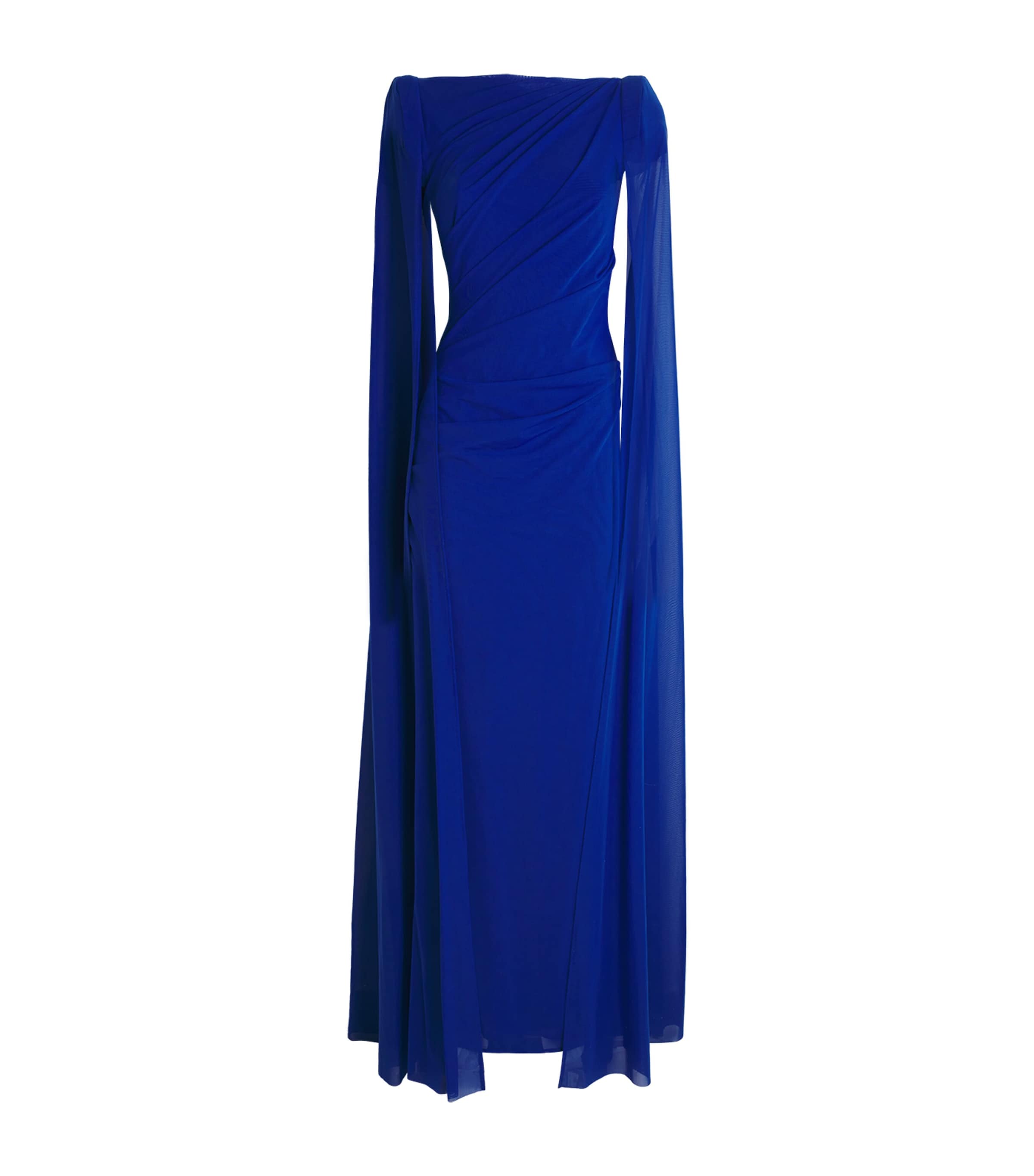 Tulle Cape-Overlay Gown