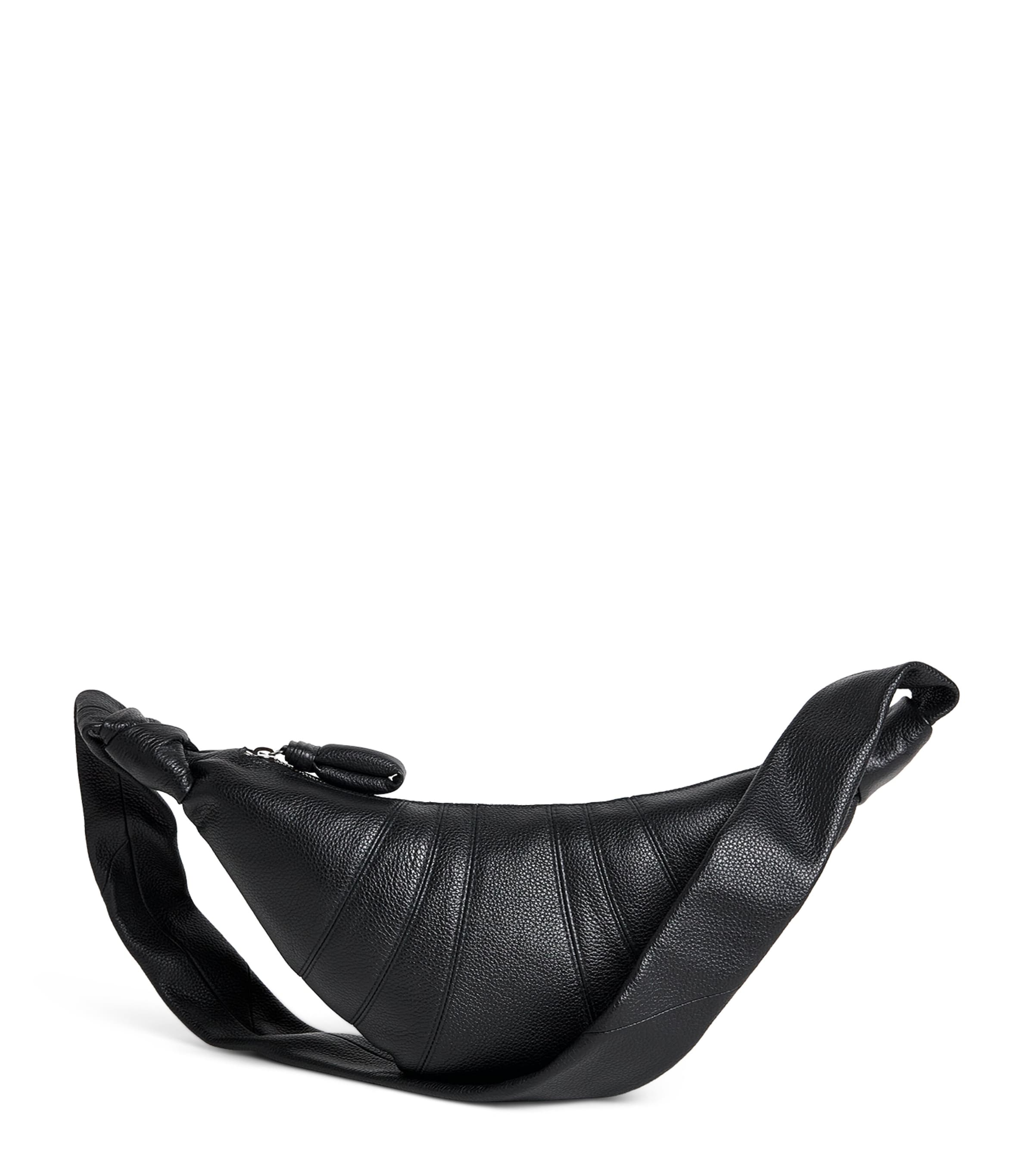 Small Grained Leather Croissant Cross-Body Bag