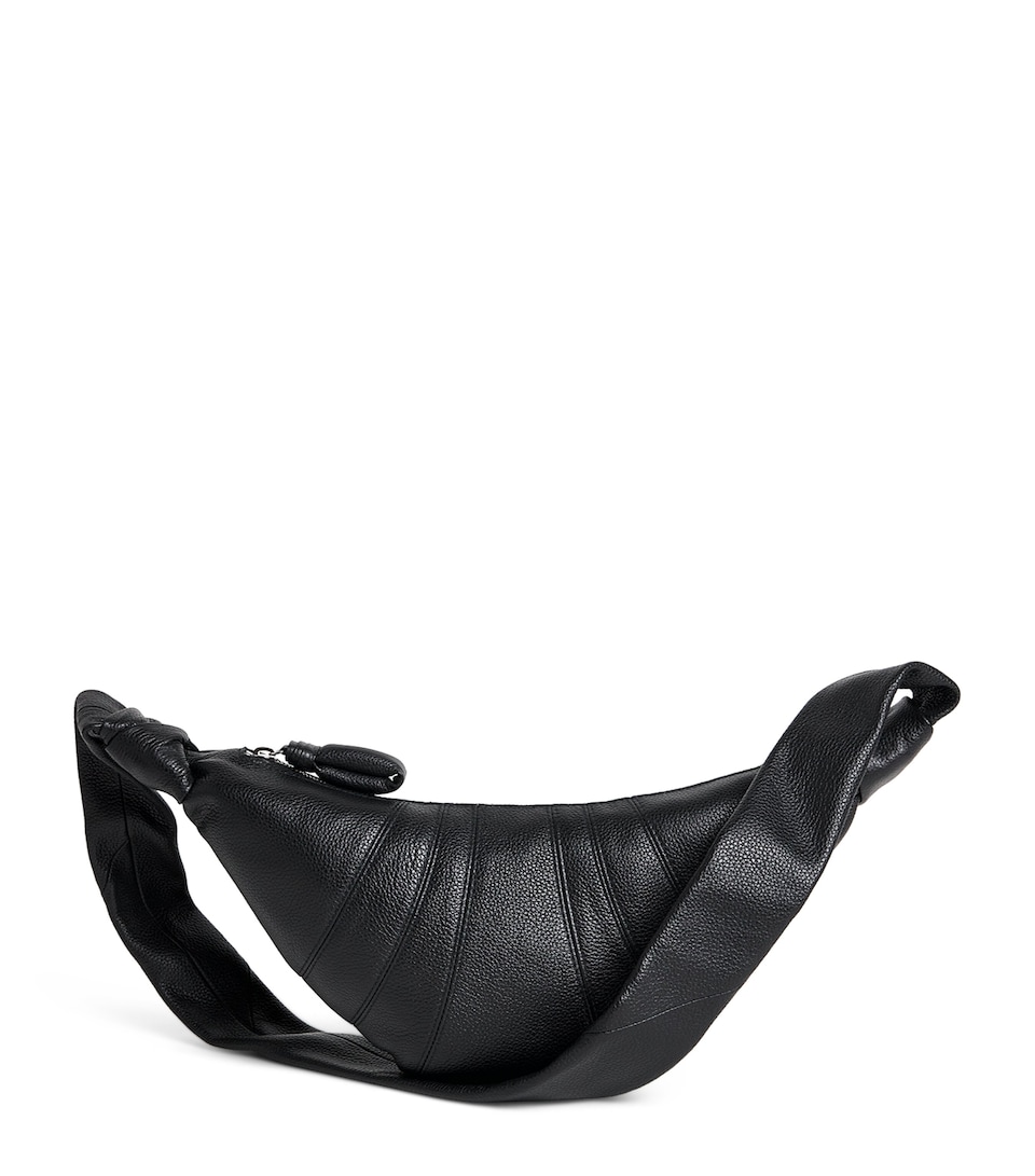 Small Grained Leather Croissant Cross-Body Bag