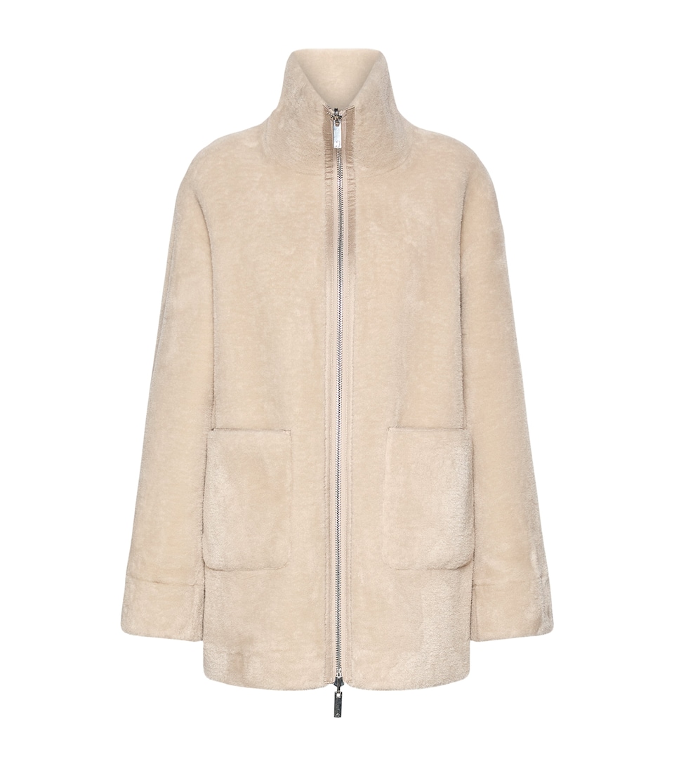Marella Womens Reversible Faux Fur Jacket Turtledove