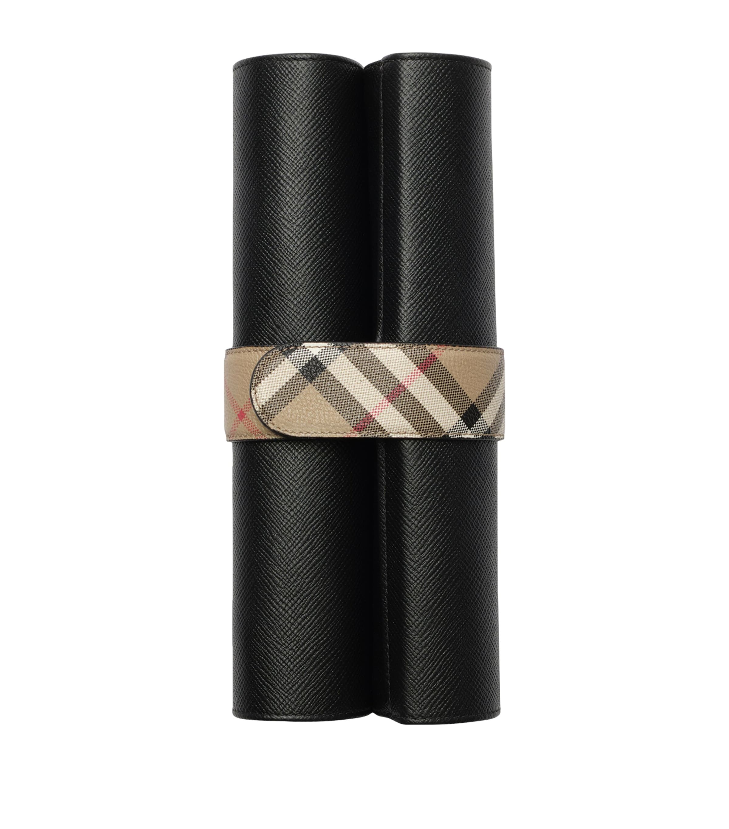 Burberry x Smythson Leather Roll-Up Chess Travel Set Black