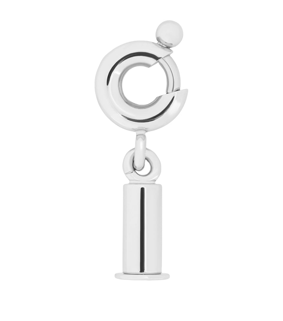 LOEWE Brass Personalisation Bar Bag Charm Silver