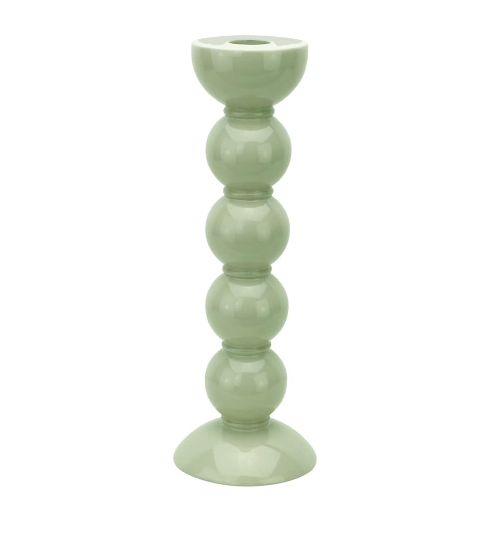 Addison Ross Tall Bobbin Candlestick Holder (24cm) Green
