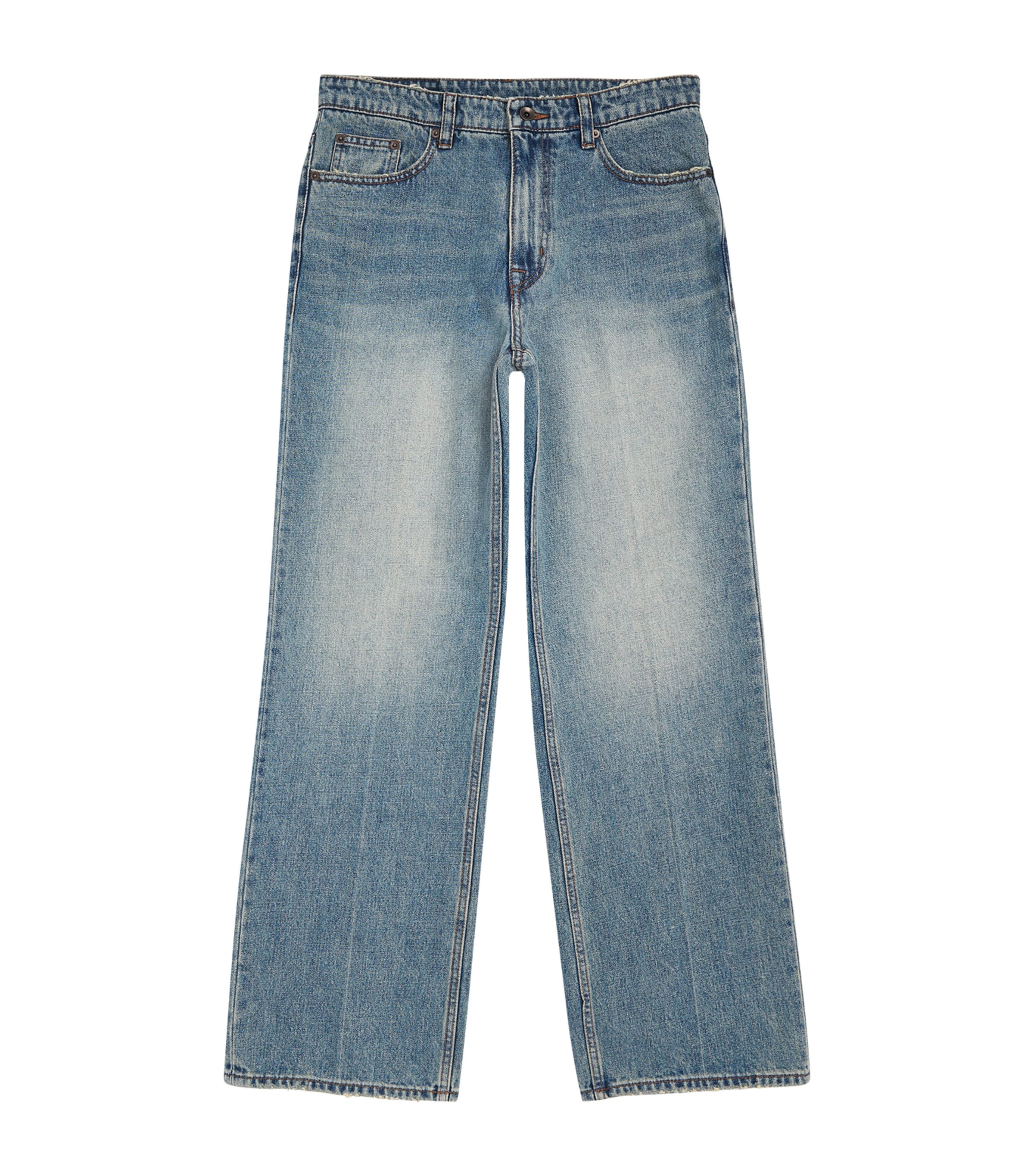 Coor Mens Straight Leg Jeans Washed Blue