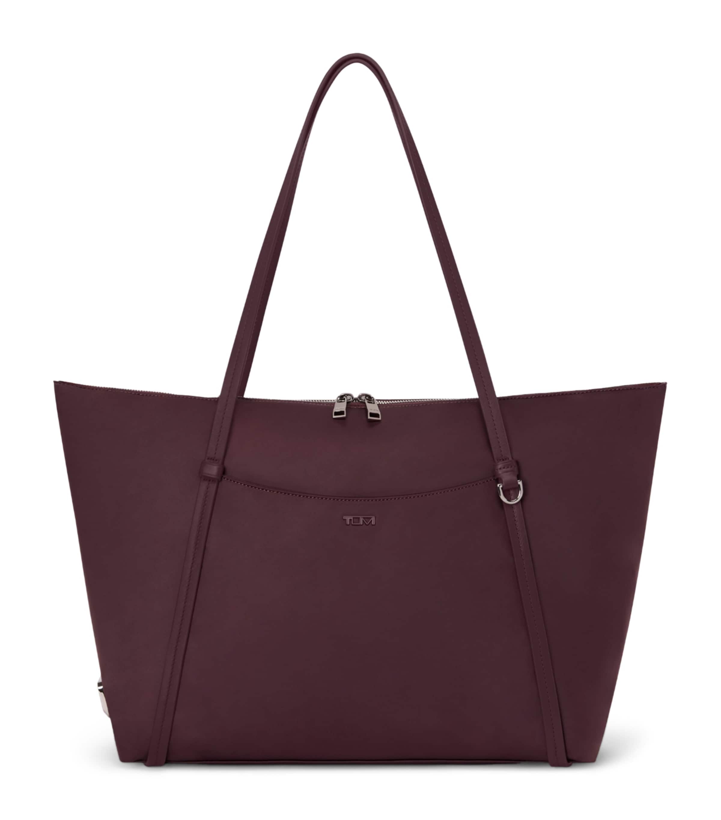 Tumi Leather Voyageur Q Tote Bag Rosewood