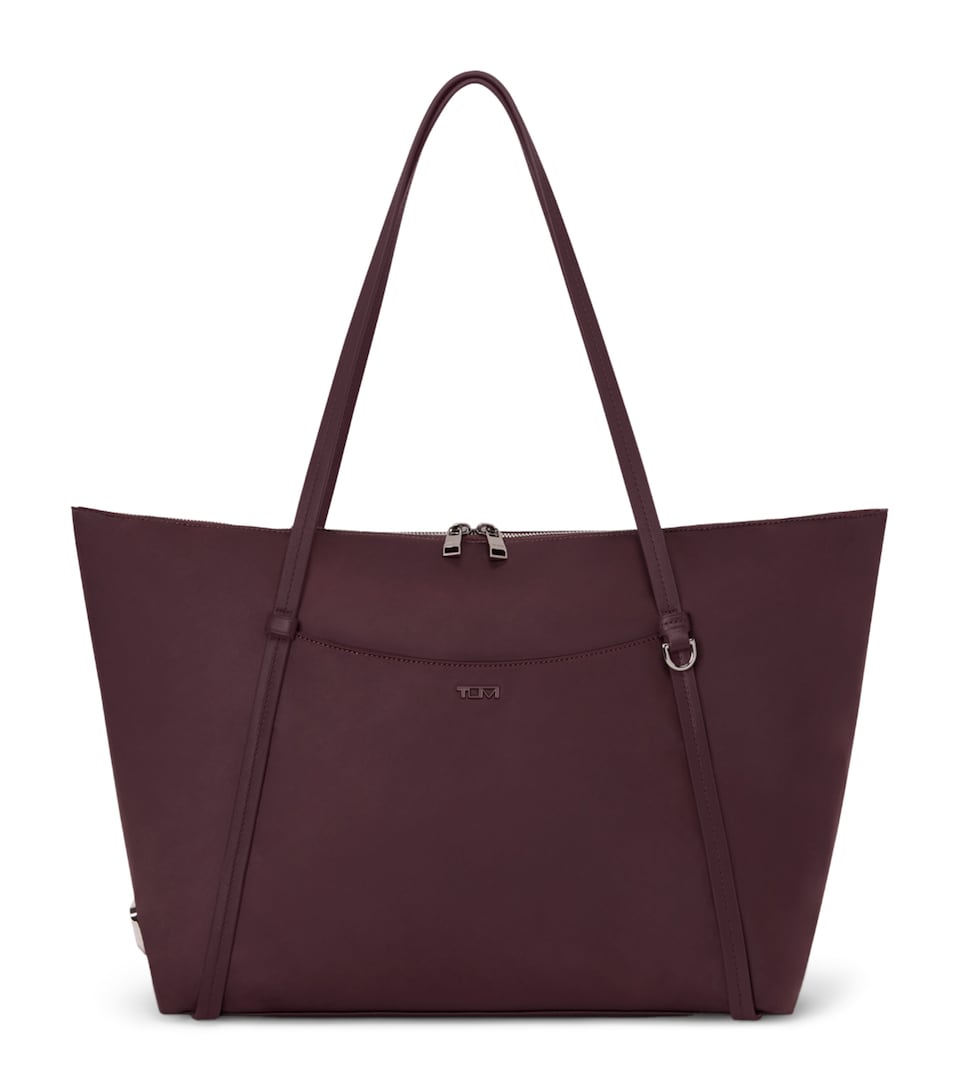 Tumi Leather Voyageur Q Tote Bag Rosewood