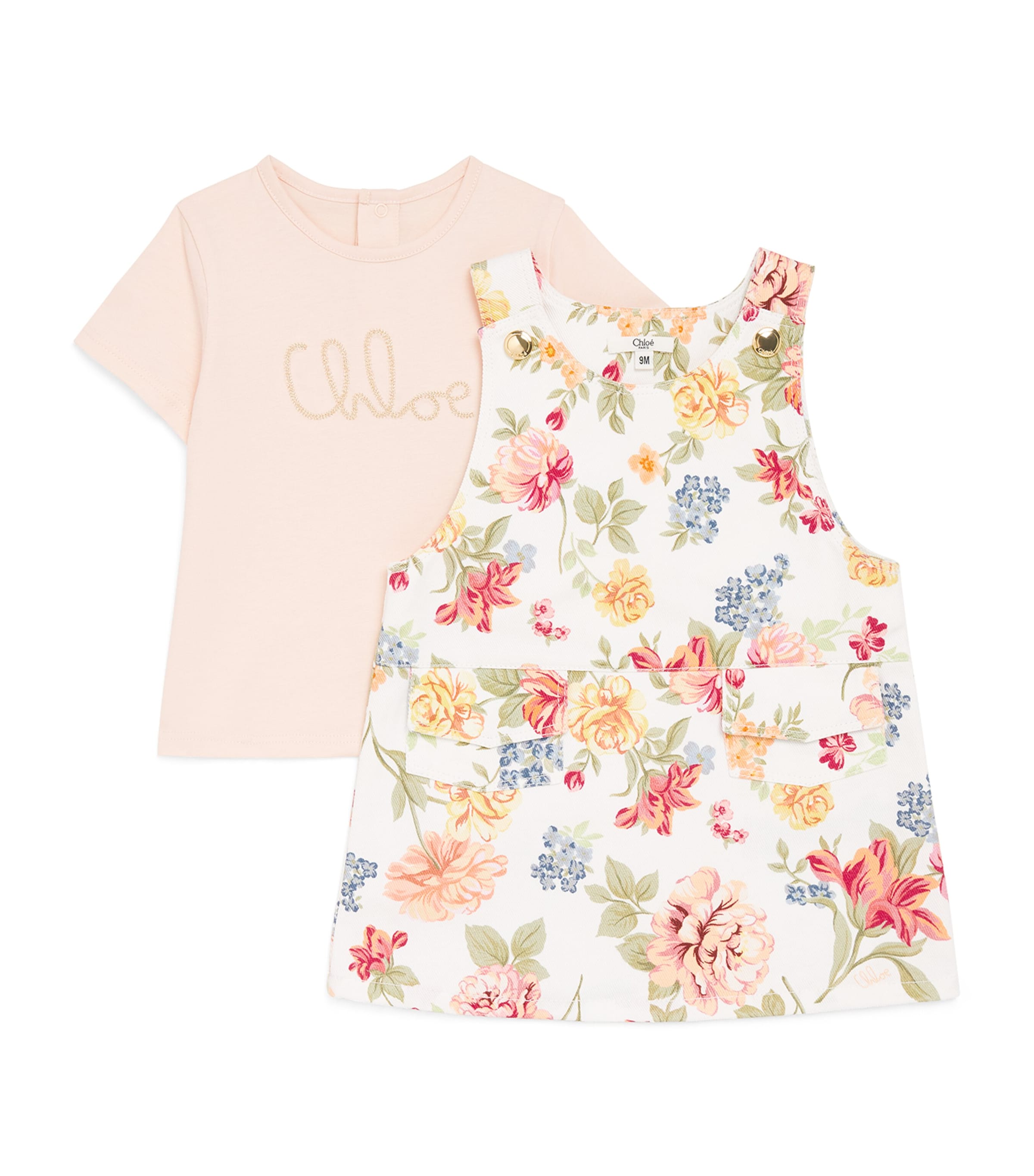 Chloé Kids Cotton T-Shirt and Dress Set (6-36 Months) Pink