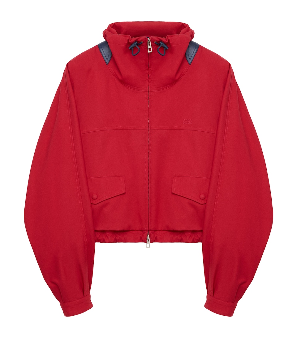 LOEWE Womens Cotton-Silk Bomber Jacket Red