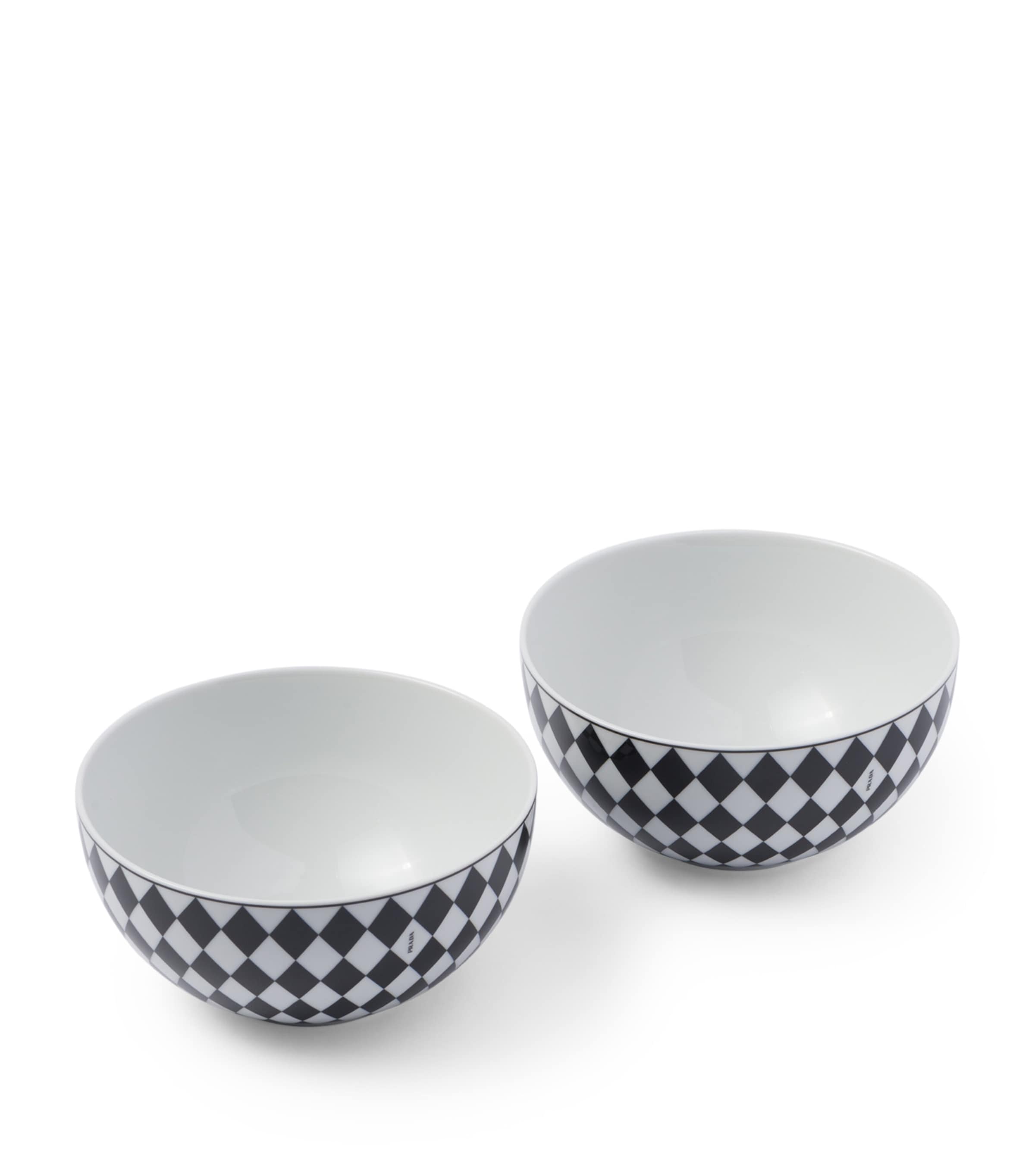 Set of 2 Chequerboard Soup Bowls (15.5cm)