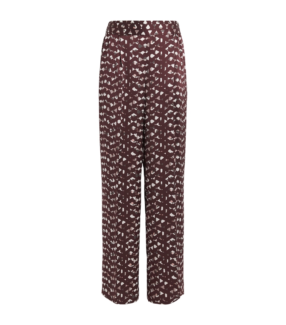 Kiton Womens Silk Printed Sleeveless Top Bordeaux Print