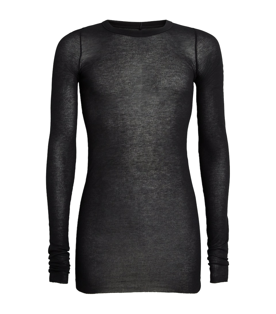Rick Owens Mens Rib LS Long-Sleeve T-Shirt Black