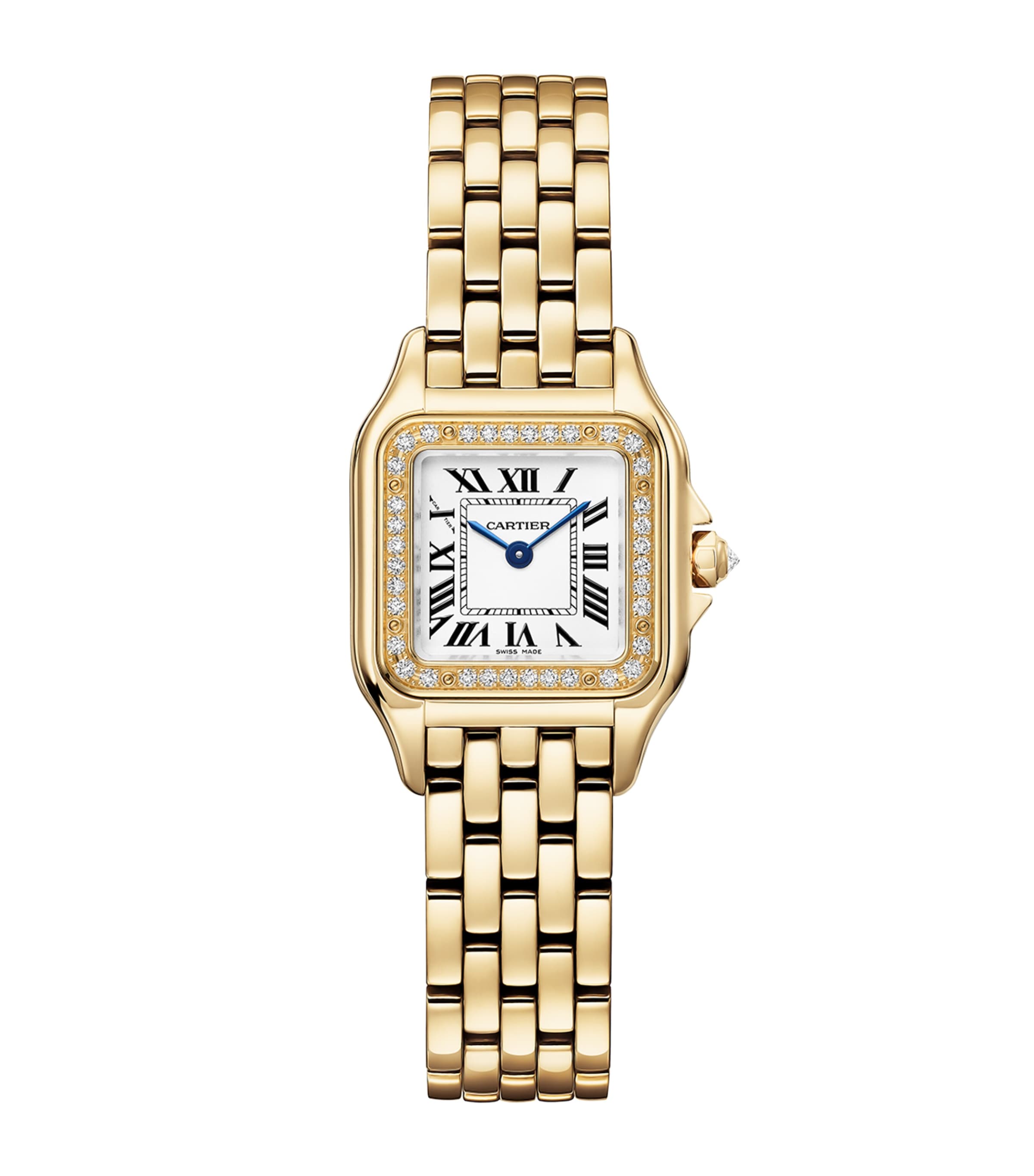 Cartier Small Yellow Gold and Diamond Panthère de Cartier Watch Silvered