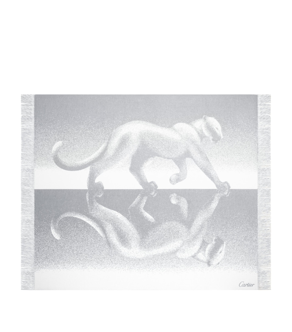 Cashmere Reflecting Panthère de Cartier Blanket (190cm x 140cm)